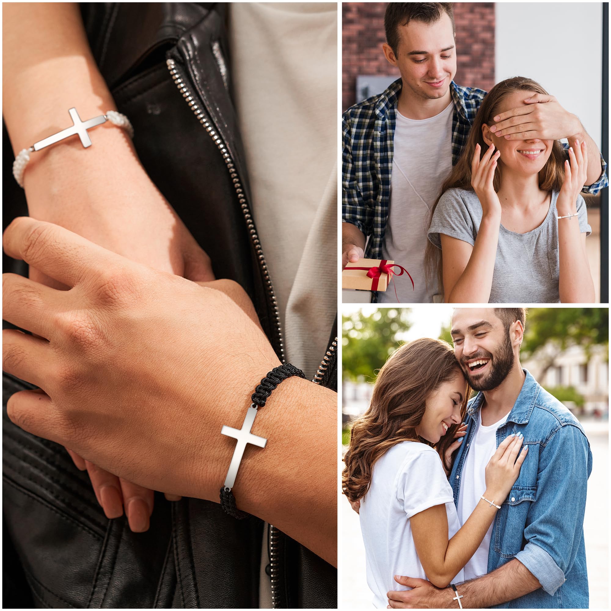 Tarsus Gifts for Girlfriend, Girlfriend Valentines Day Gifts for Her, Girlfriend Birthday Gifts Cross Couples Bracelets Christmas Anniversary Girlfriend Gifts Ideas