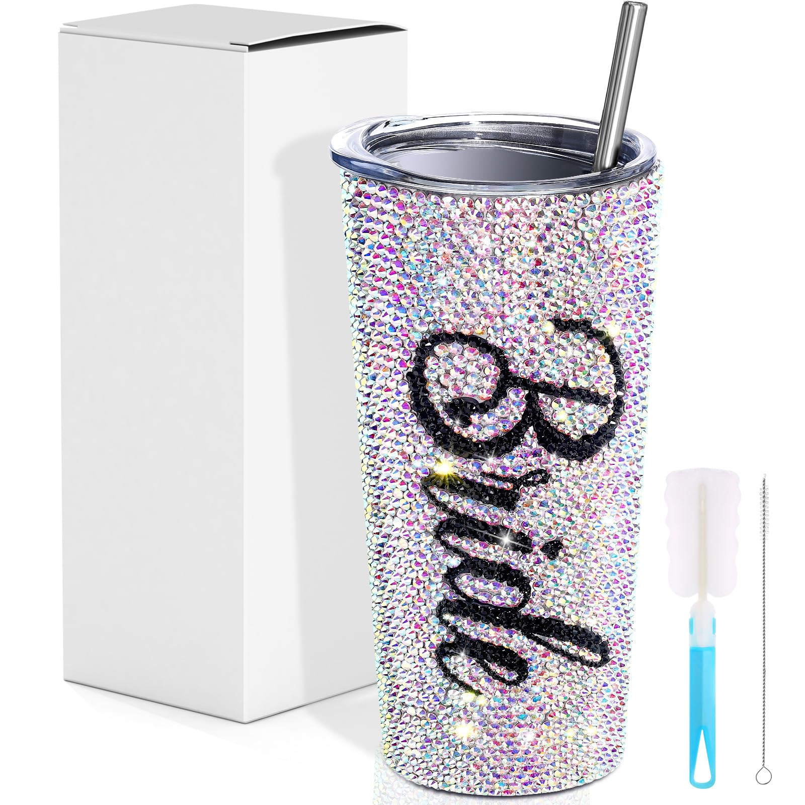 Vesici Bling Diamond Bride Tumbler 20 oz Bridal Insulated Tumbler with straw and lid Bridal Shower Gifts, Wedding Gifts For Bride Engagement Party Bachelorette Party Maid of Honor Tumbler (Stylish)