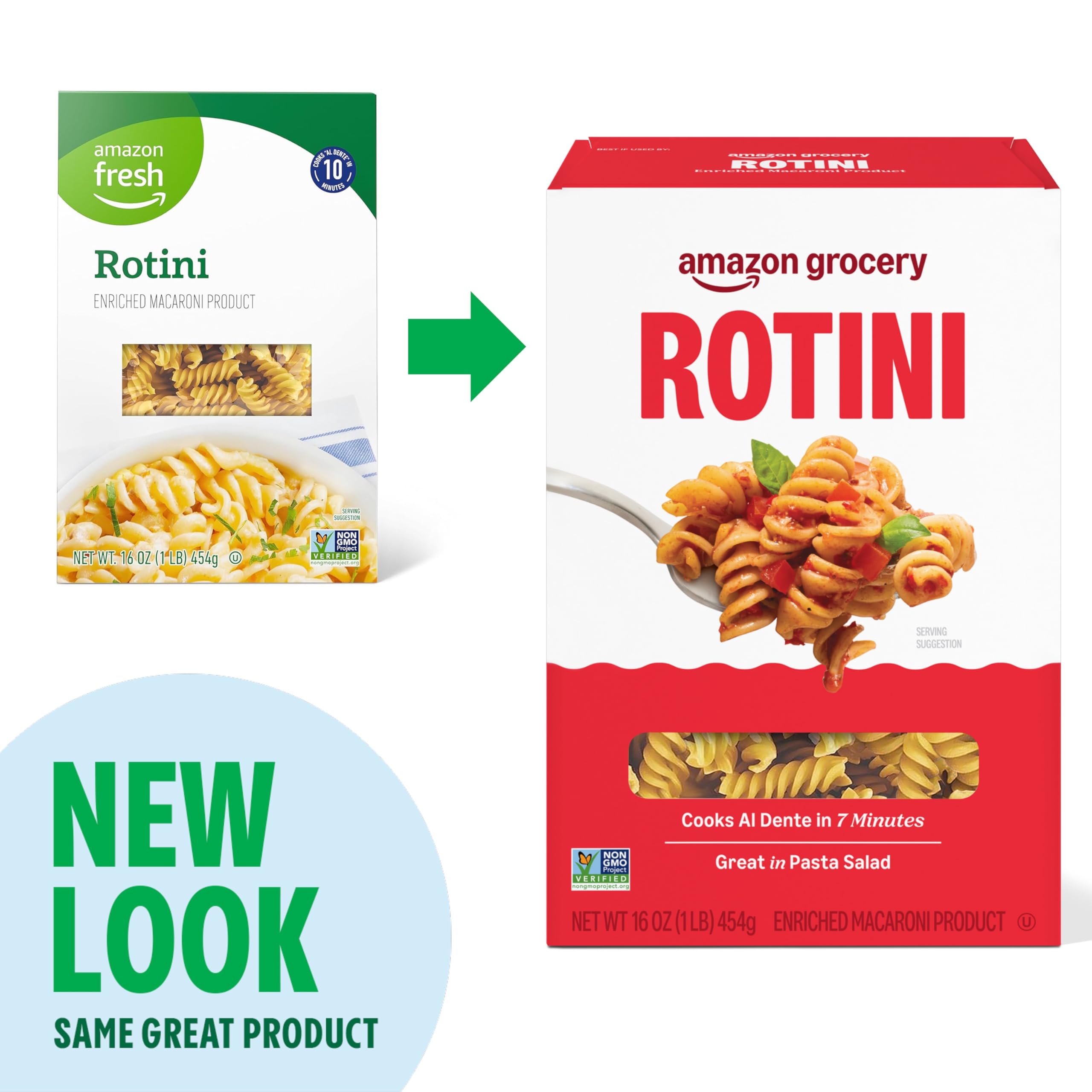 Amazon Grocery, Rotini, 16 Oz (Previously Amazon Fresh, Packaging May Vary)