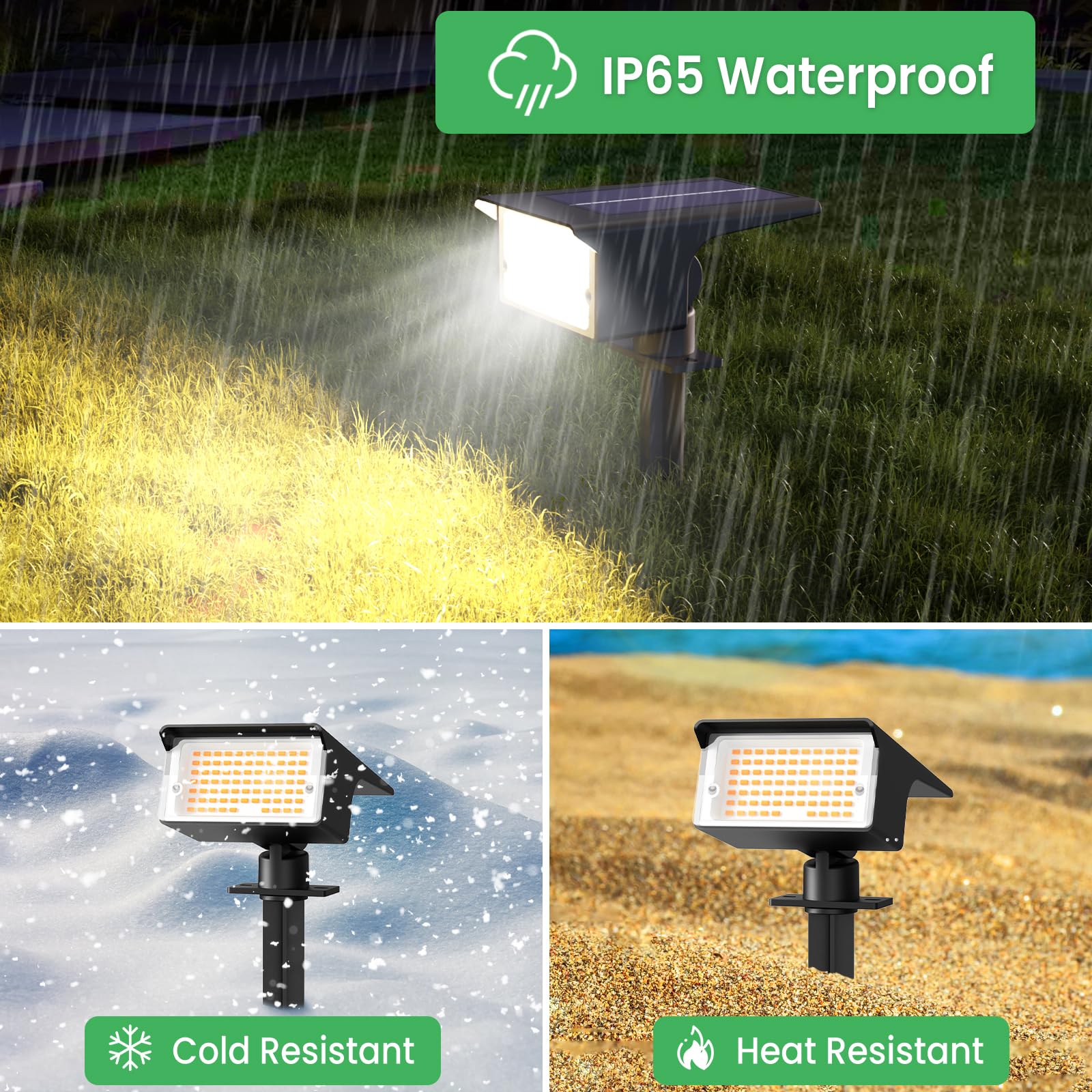 LOTMOS 12 Pack Solar Spot Lights Outdoor, [ 4 Modes/75 LED ] 2-in-1 Solar Landscape Lights, Auto On/Off Solar Spotlights Outdoor Waterproof Warm White Solar Powered for Driveway Yard Wall Garden Patio
