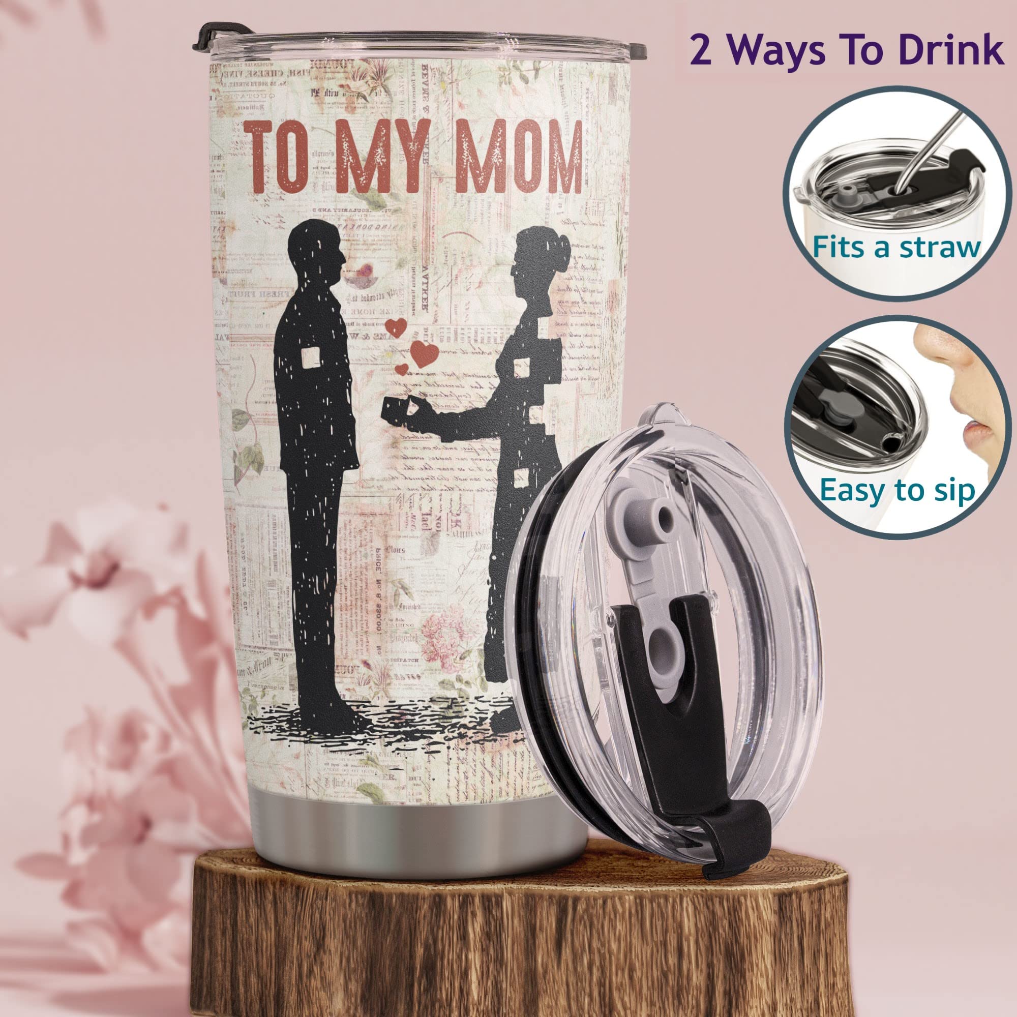 Macorner Gift For Mom From Son - Birthday Gifts for Mom & Christmas Gifts From Son - Mom Gifts From Kids Mothers Day Gifts For Women - Mother's Day Gifts For Mom From Son Stainless Steel Tumbler 20oz