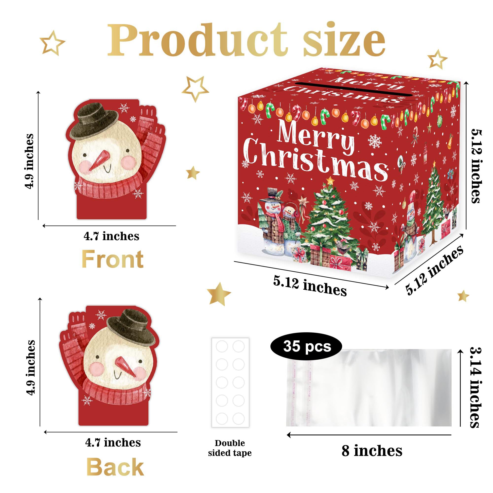 Christmas Party Gifts, Christmas Money Box for Cash Pull, Christmas Money Pull Box with Snowman Card and Transparent Bags, Christmas Money Pull Box, Christmas Money Pull Box for Kids Adults