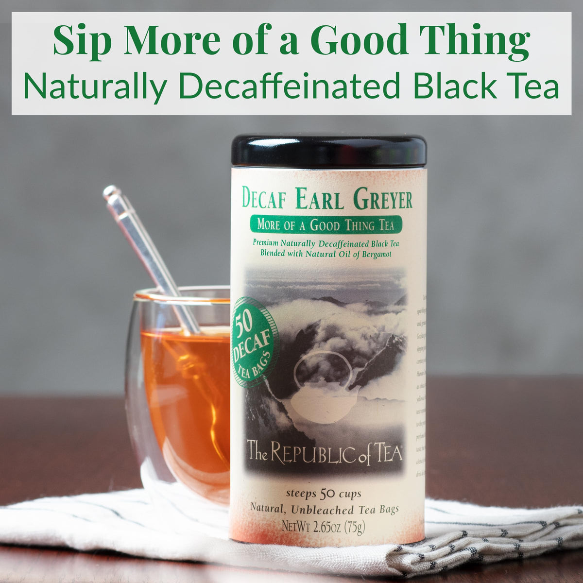 The Republic of Tea, Earl Greyer Decaf Tea, 50 Count