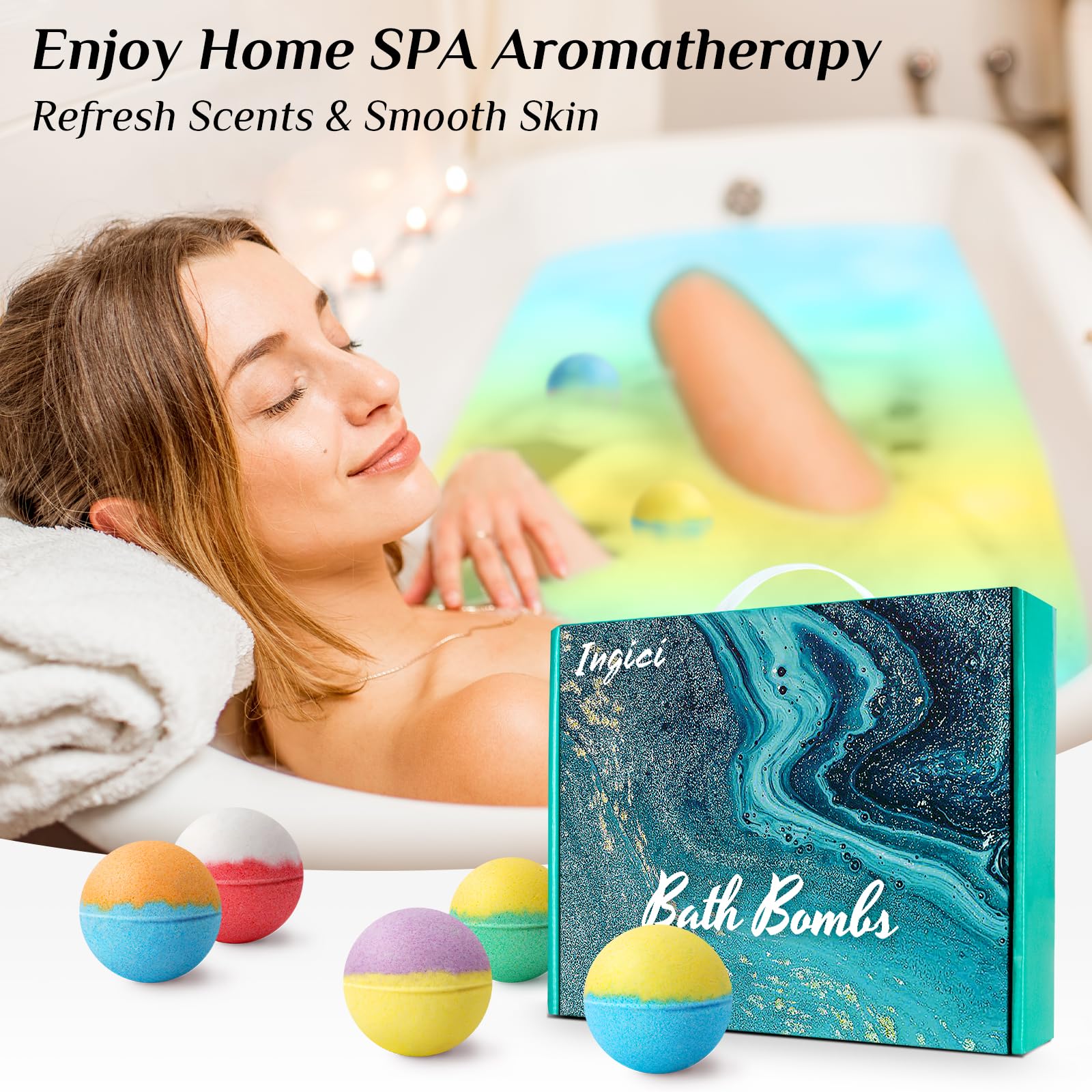 Ingici Bath Bombs Gift Set - 20Pcs Bath Bombs for Women, Christmas Gifts for Women, Birthday Gifts for Women, Christmas Stocking Stuffers for Women