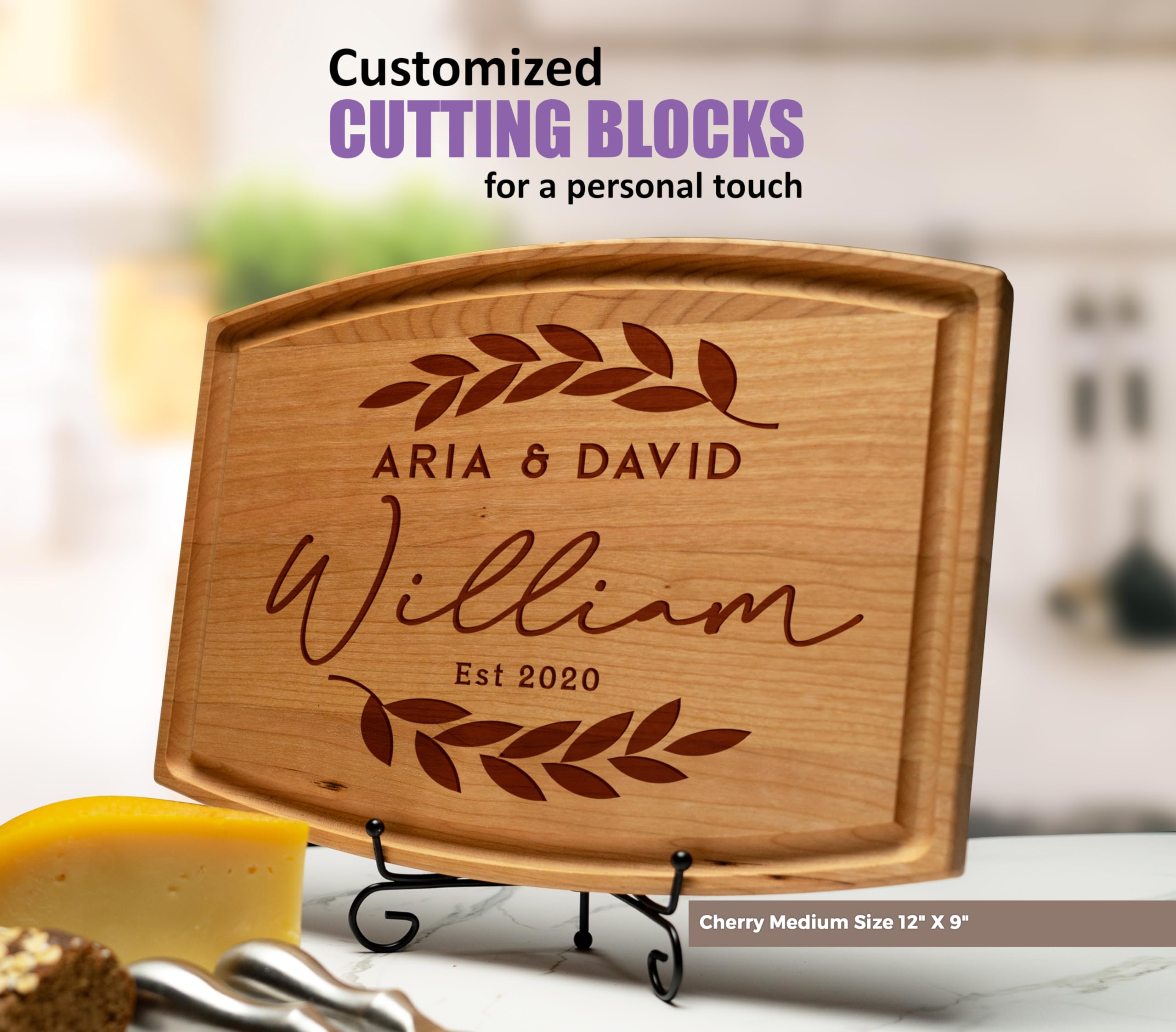 Tayfus Personalized Cutting Board, Engraved Wood Cutting Boards - Customized Gifts of Charcuterie Boards, Handmade Personalized Gifts, Christmas - Wedding Gifts, Couple Gifts & Housewarming Gift Ideas