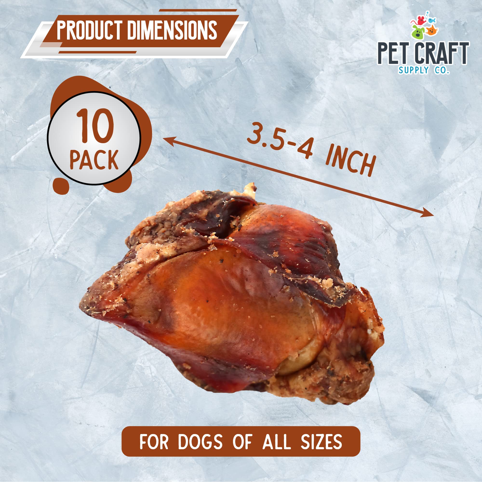 Pet Craft Supply Meaty Buffalo Knee Caps Bones 10-Pack Dog Treats for Aggressive Chewers, Rawhide Free Grain Free All Natural Slow Roasted Long Lasting Chew