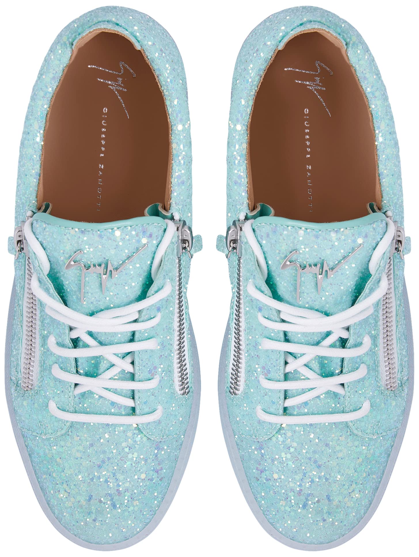 Giuseppe Zanotti, Frankie Glitter Low Top Sneakers, 10, Blue