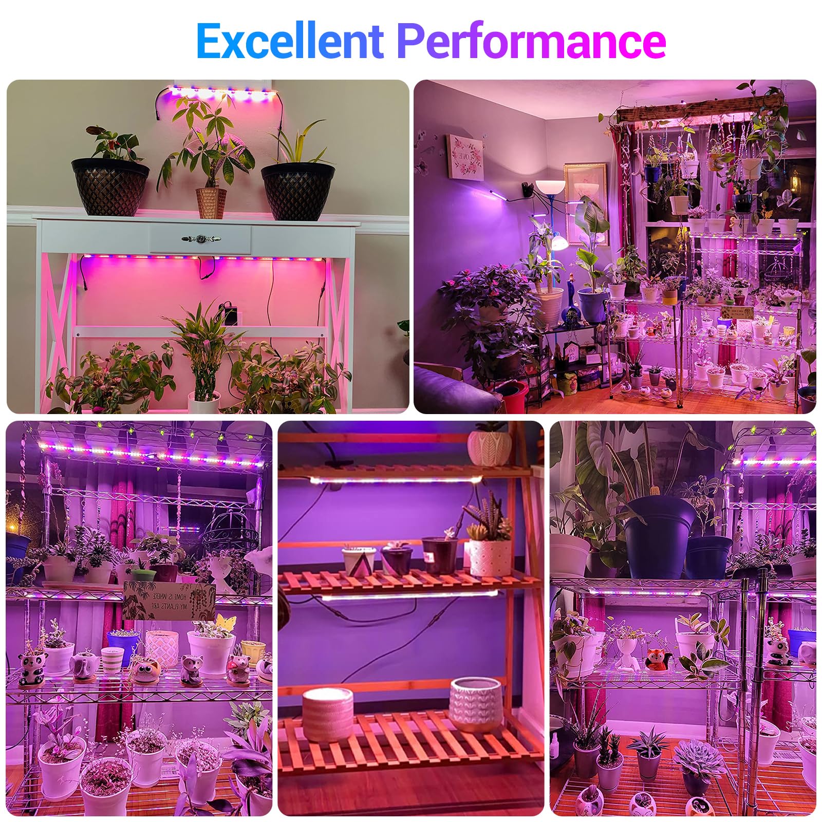 LED Grow Lights Strips for Indoor Plants, 3 Working Modes & 10 Dimmable Levels Plant Lights with Auto Cycle Timer 3/9/12Hrs, 36W Full Spectrum DIY Growing Lamps for Seedings Hydroponics, 6 Strips