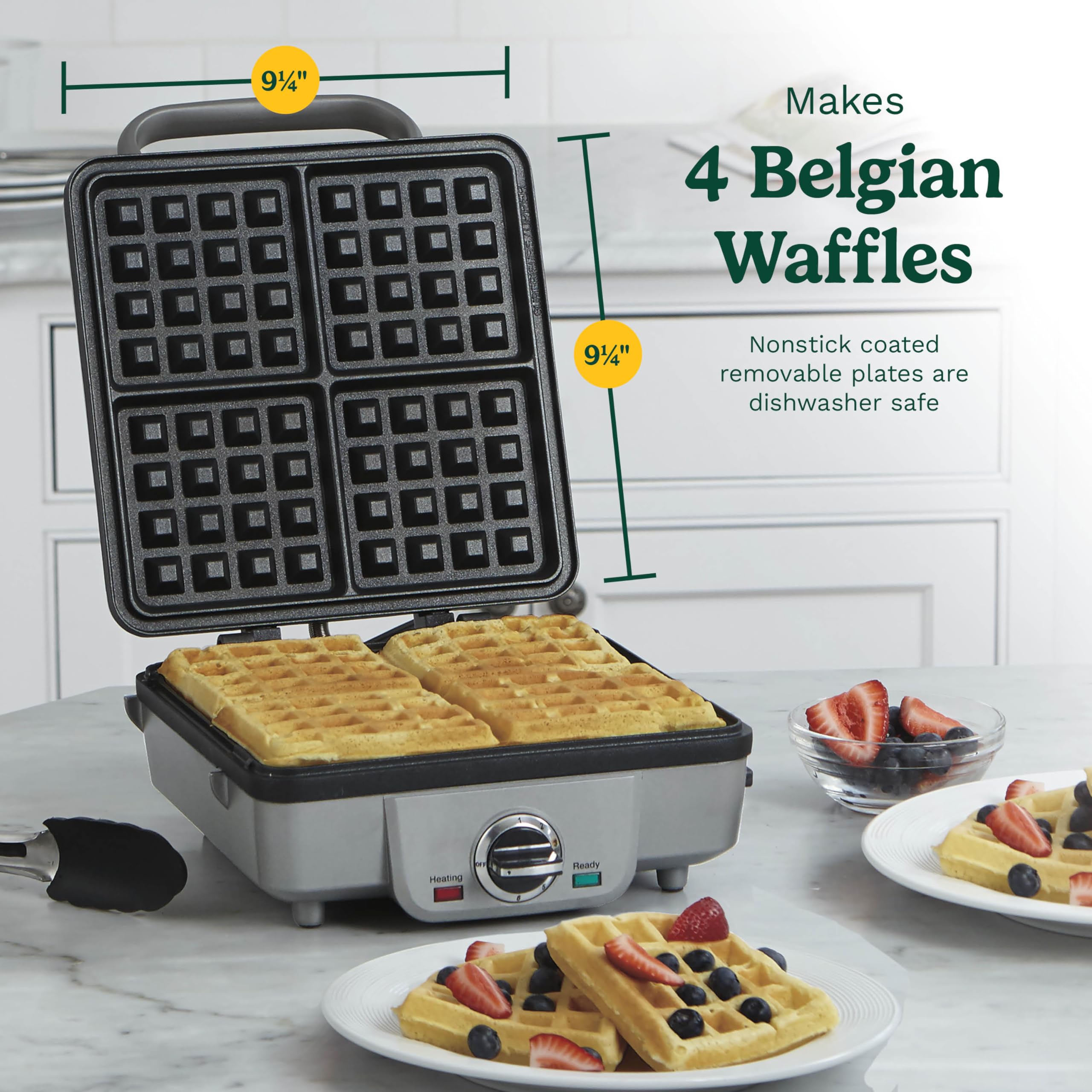 Cuisinart WAF-300P1 Belgian Waffle Maker with Pancake Plates, Brushed Stainless