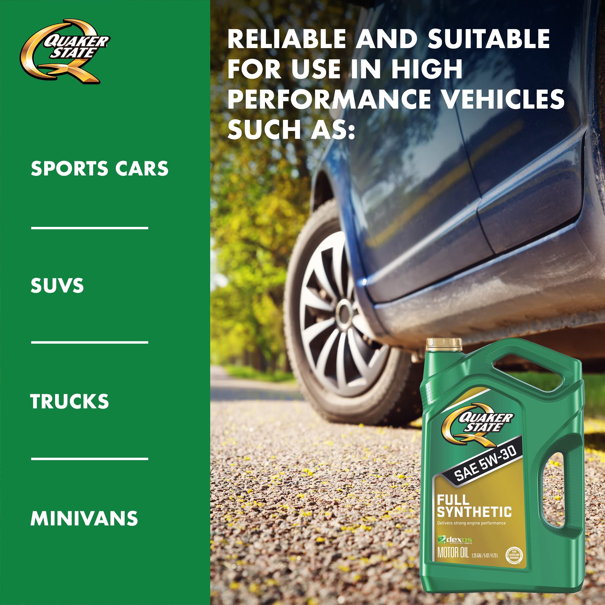 Quaker State Full Synthetic 5W-30 Motor Oil (5-Quart, Single Pack)