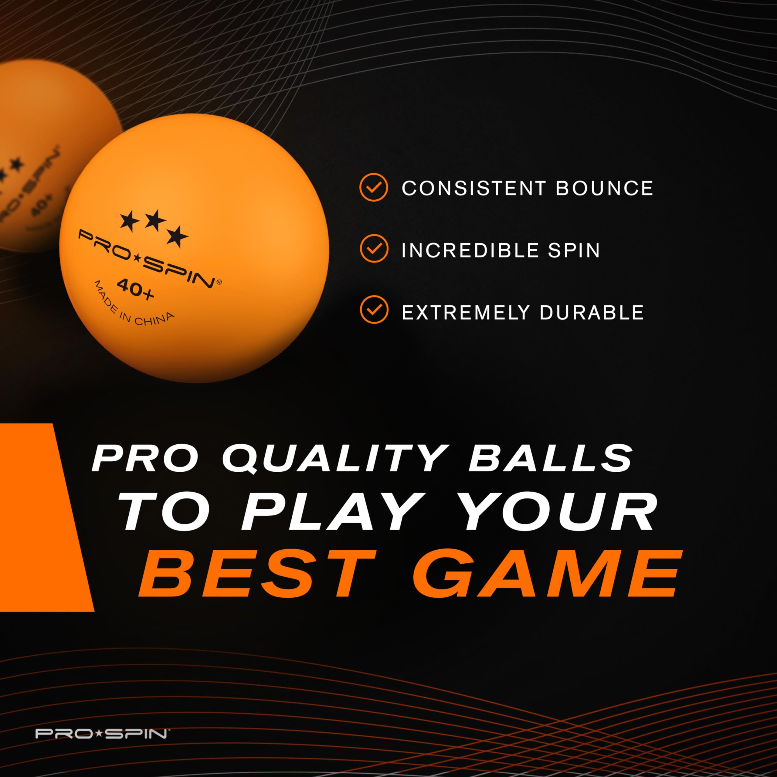 PRO SPIN Ping Pong Paddles - High-Performance Set with Premium Table Tennis Rackets, 3-Star Ping Pong Balls, Compact Storage Case | Professional Quality Ping Pong Paddle Set (4-Player Set)