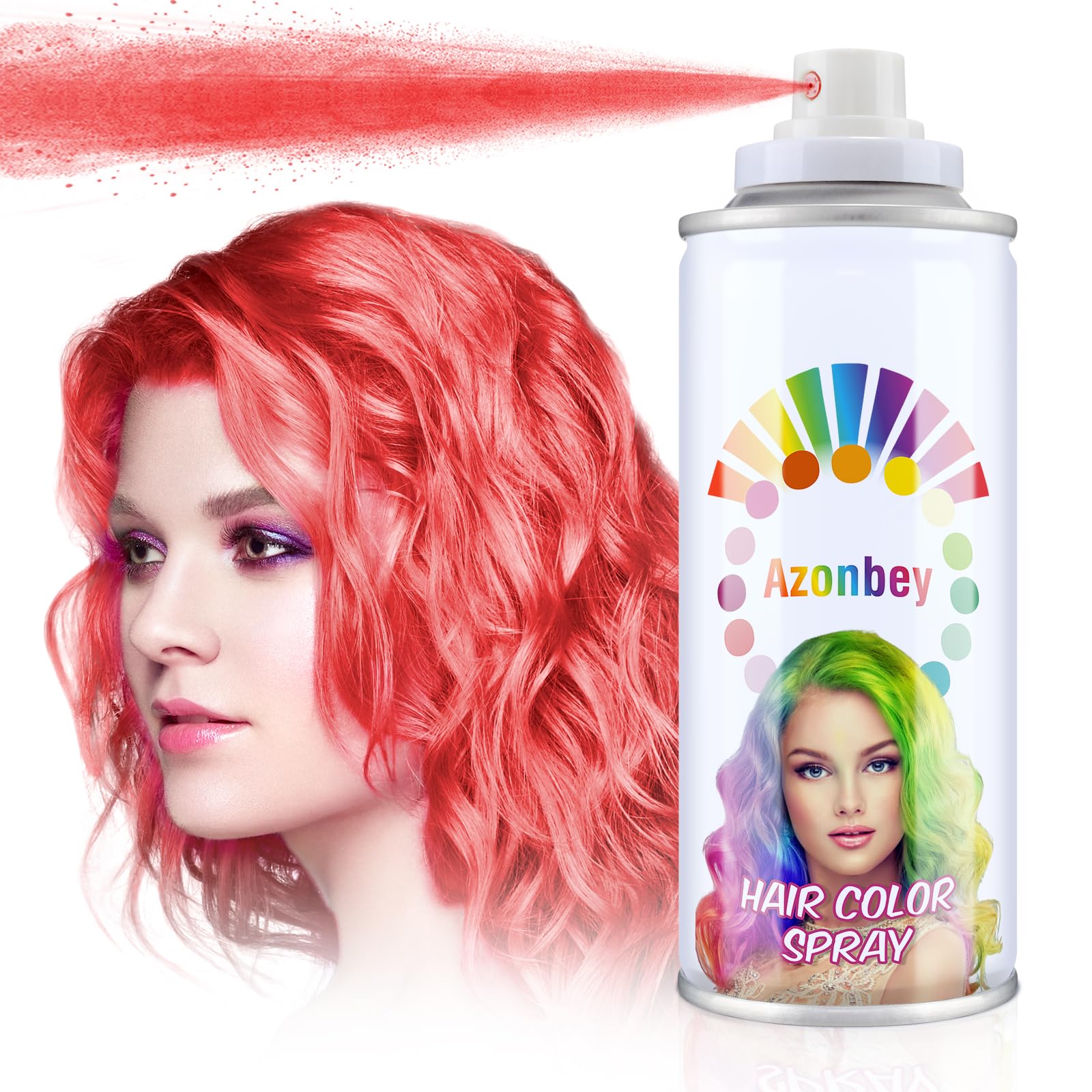 Temporary Hair Color Spray,Temporary Hair Color Wax,Azonbey Kids Hair Wax Dye Pomades Disposable Natural Hair Strong Style Gel Cream Hair Dye-On 1-Day Washable Hair Spray (Red#)