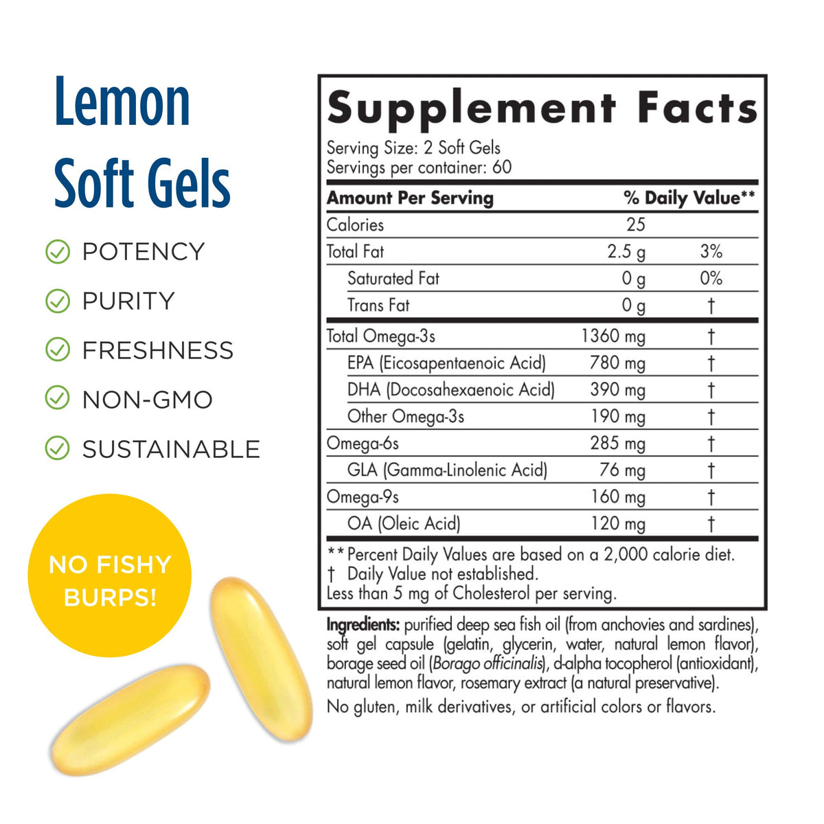 Nordic Naturals ProOmega 3-6-9, Lemon Flavor - 120 Soft Gels -1360 mg Omega-3 - EPA & DHA with Added GLA - Healthy Skin, Cognition, Positive Mood - Non-GMO - 60 Servings