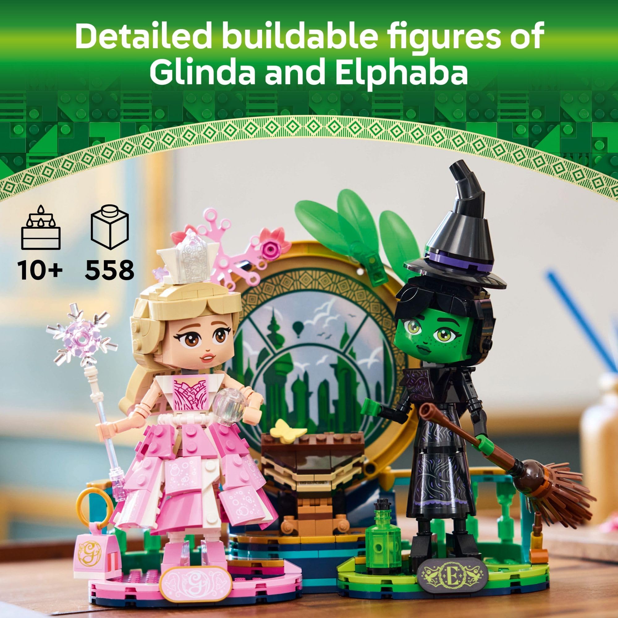 LEGO Wicked Elphaba & Glinda Figures Building Toy - Wicked Toys for Kids, Girls & Boys, Age 10+ - Buildable Wicked Dolls - Gifts for Christmas - 75682