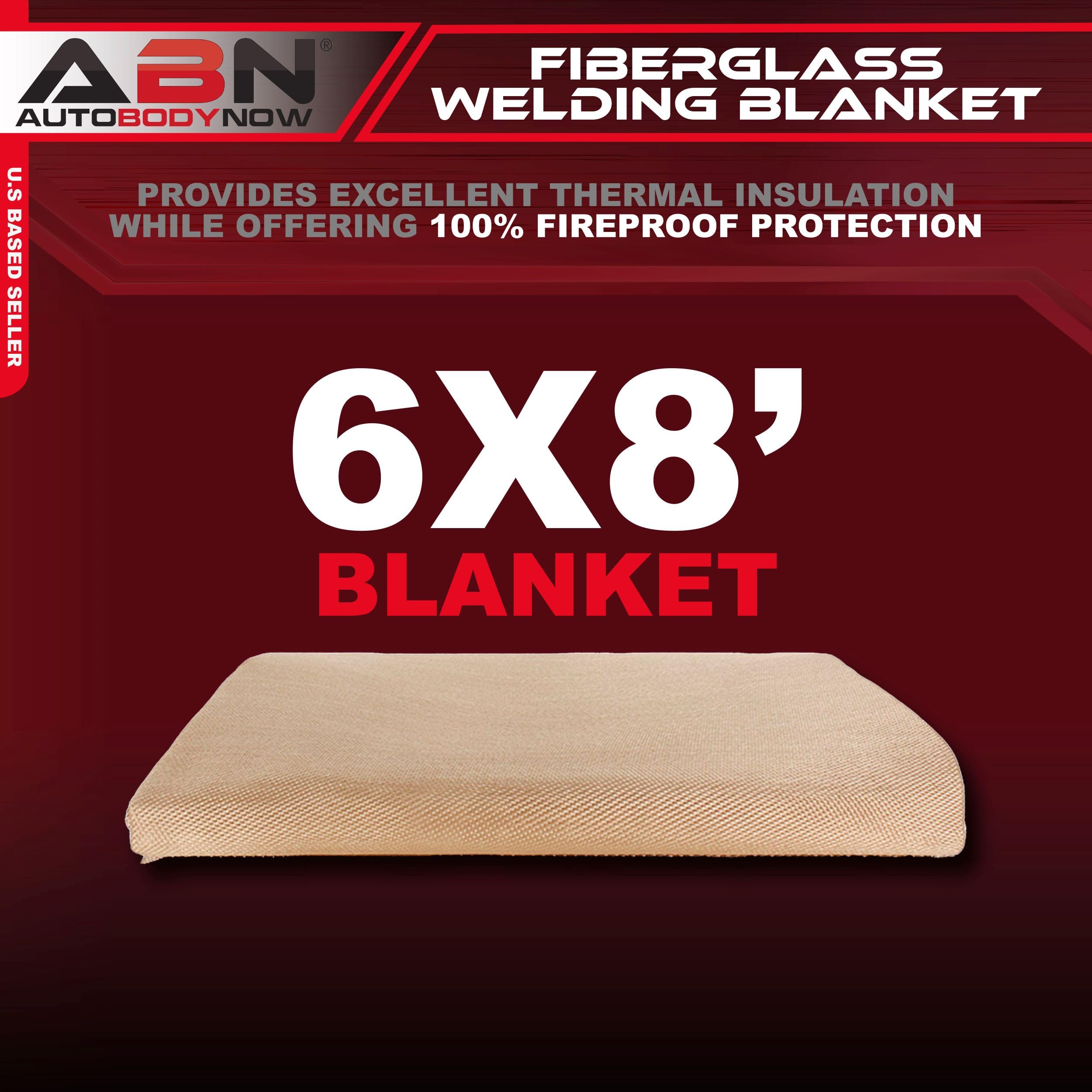 ABN Fiberglass Welding Blanket Fireproof 1 Pack - 6x8 ft High Temp Insulating Welding Blanket for Smoker