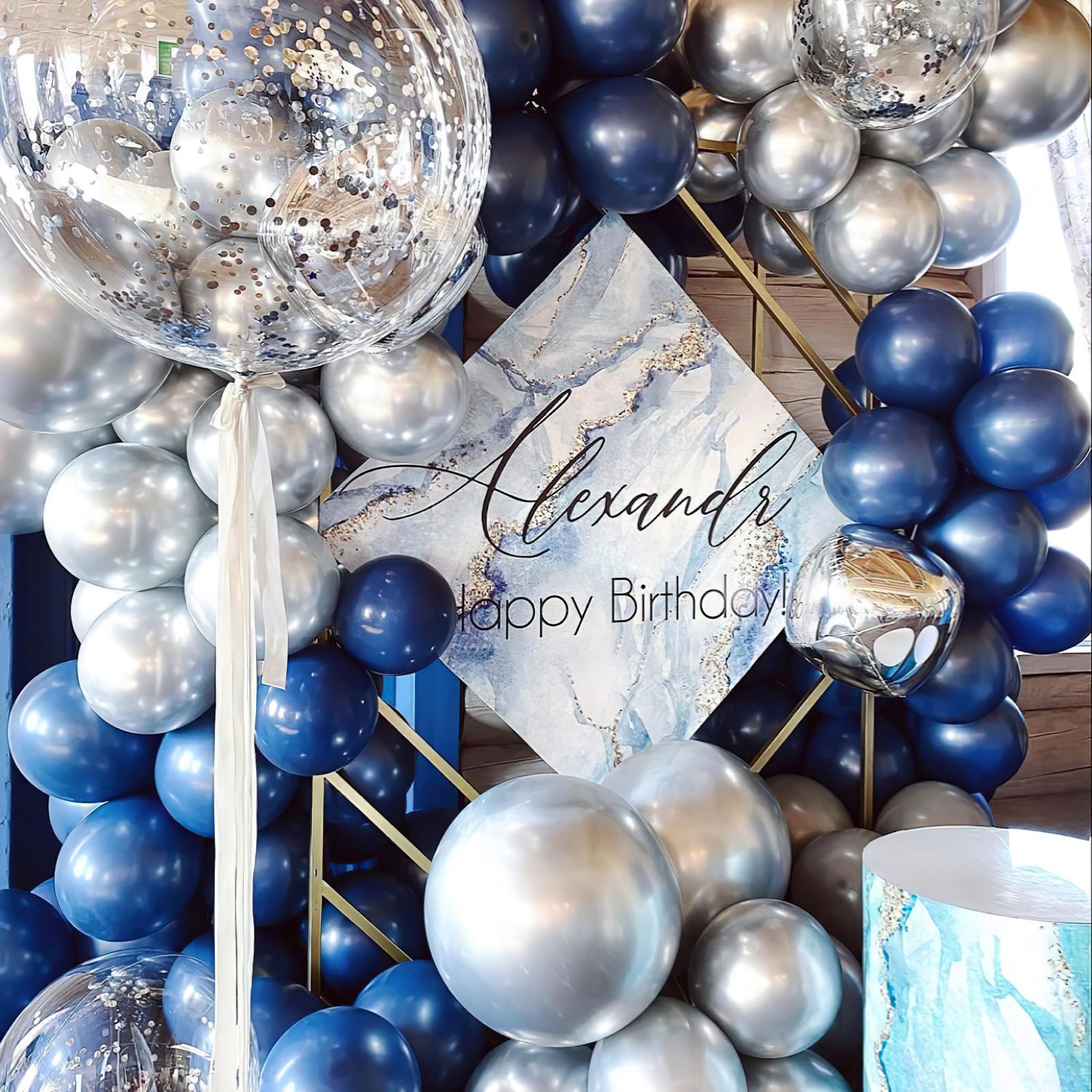 PartyWoo Navy Blue Balloons 123 pcs Pearl Navy Balloons Different Sizes Pack of 18 12 10 5 Inch Dark Blue Balloon Arch Kit Balloon Garland for Graduation New Year Wedding Party Decorations Blue-Z90