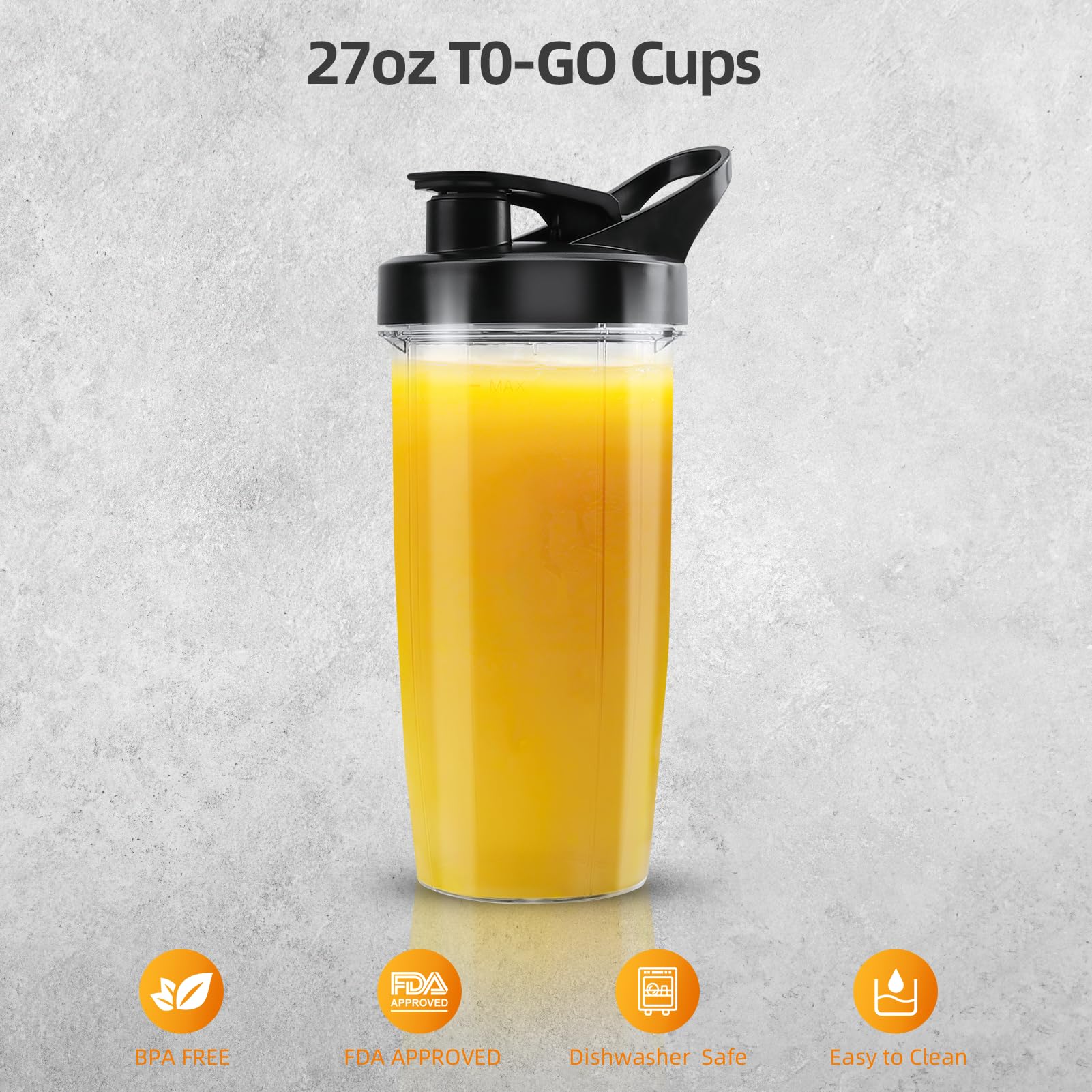27 OZ Blender Cup with Lid for Lampick 1300W Smoothie Blender(1pc)