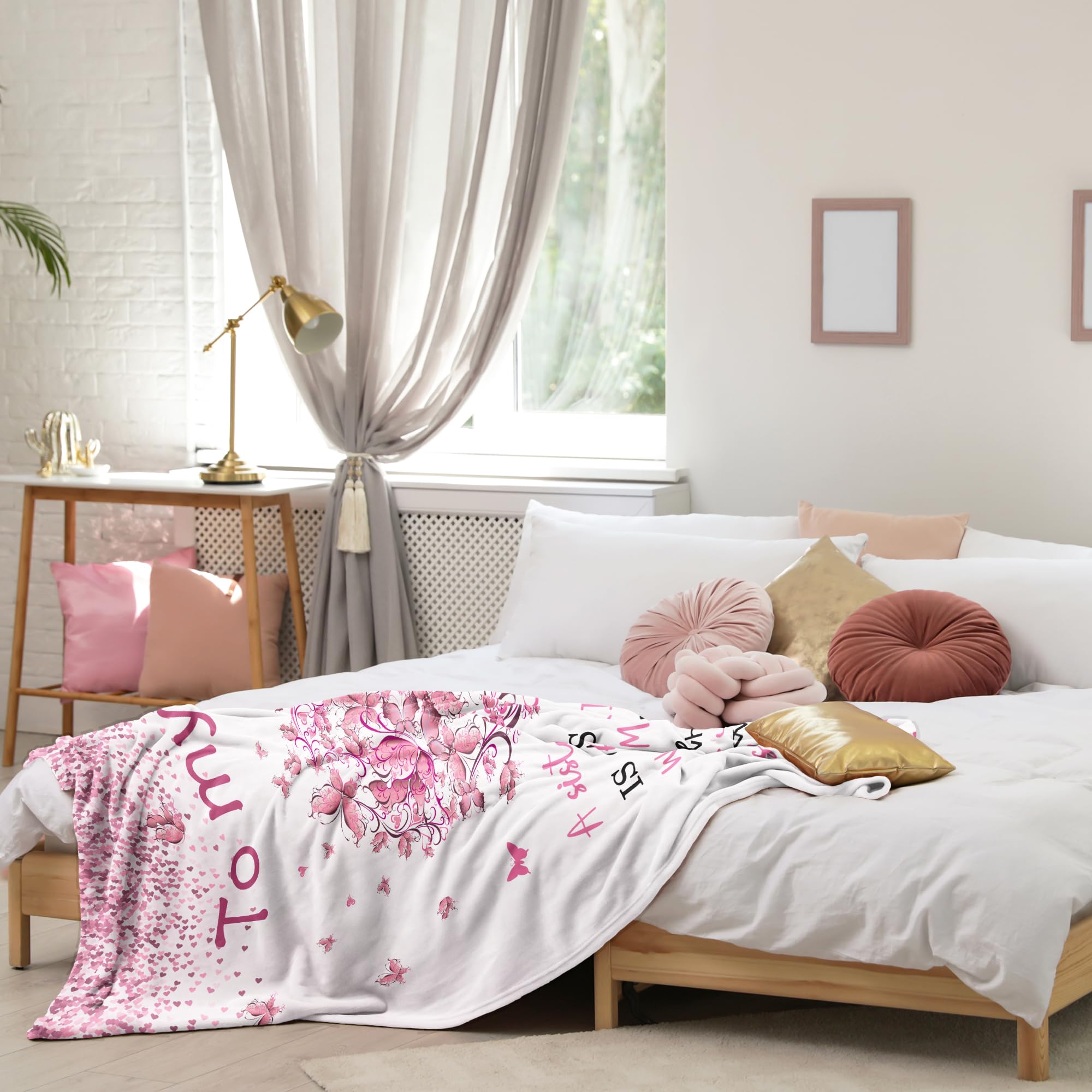 Jamfind Sister Gifts, Big Sister Gift, Happy Birthday Gifts for Sister from Sister Brother, Sister Blanket 60"x 50", Sisters Birthday Graduation Gifts Ideas for Women, Best Sister Ever Gifts