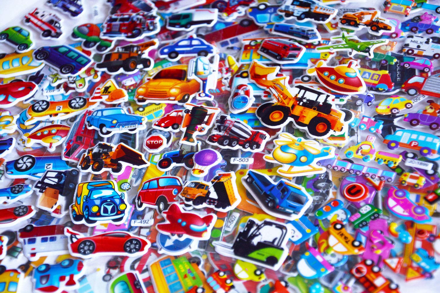 Kids Cars and Trucks Stickers Party Supplies Pack, 20 Different Sheets, Vehicle Stickers for Kids Toddler Boys with Cars, Fire Trucks, Construction, Buses, Airplane, Rocket and More