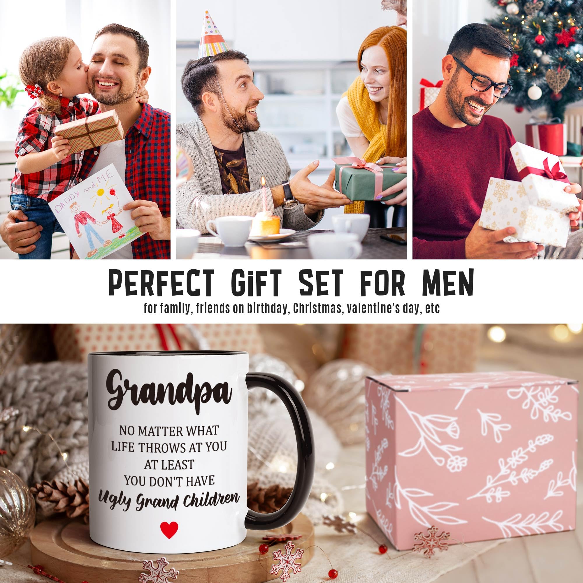 Gift for Grandpa Christmas Papa Xmas Presents for Grandfather, Granddad, Gramps, Papa, Poppy, Funny Thoughtful Gifts for Grandpa Ceramic Mug, Birthday, Fathers Day from Grandkids Grandchildren