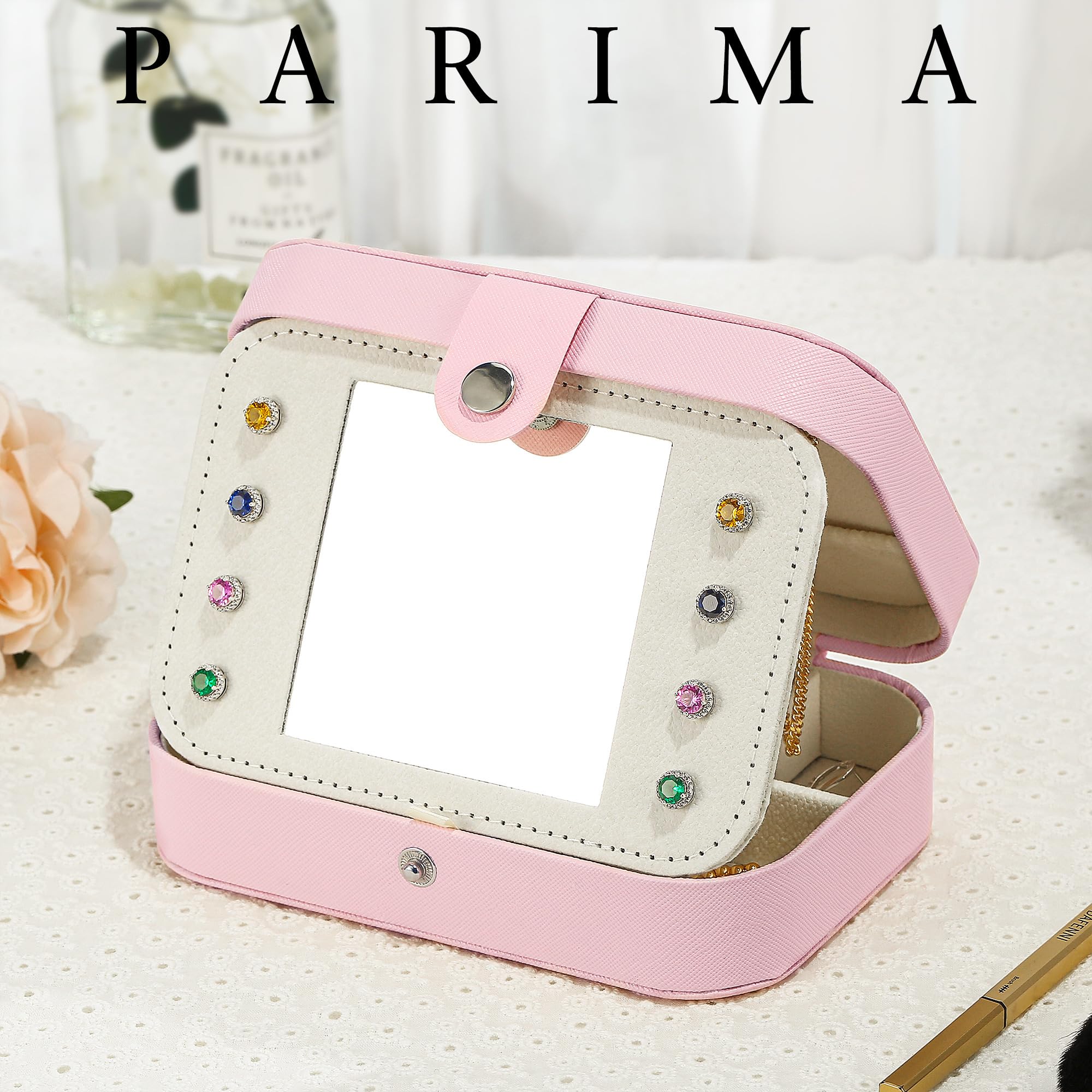 Parima Travel Jewelry Box for Girls, Unicorns Gifts for Girls Jewelry Box | Personalized Unicorn Jewelry Box | Small Jewelry Box | Necklace Earrings Ring Box | 6 Year Old Girl Birthday Gift Ideas-Pink