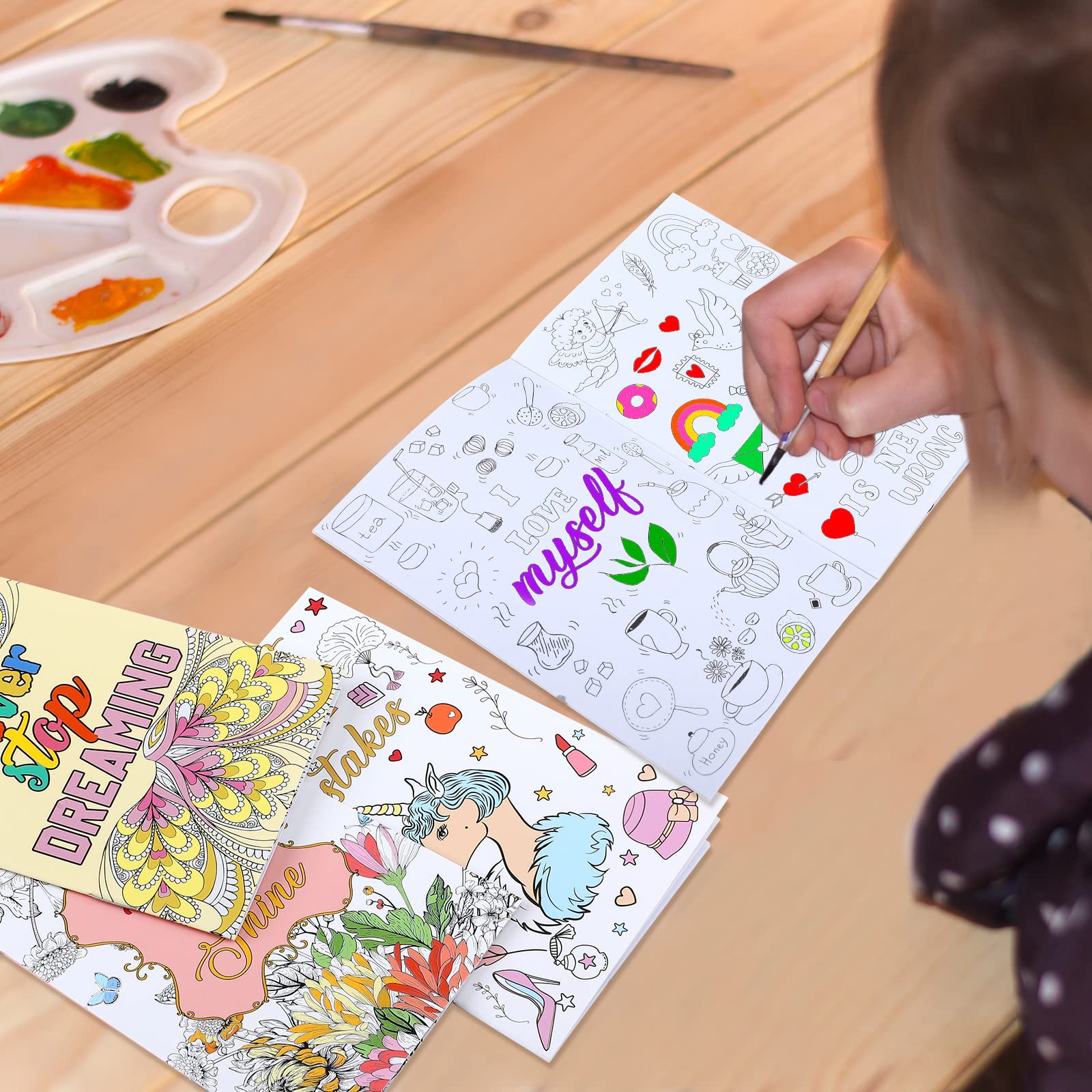 Eaasty 75 Pcs Mini Adult Coloring Books Bulk Mandala Activity Books with Positive Quote Motivational Inspirational Coloring Gifts for Kids Adults Stress Relieving Holiday Party Favors Back to School