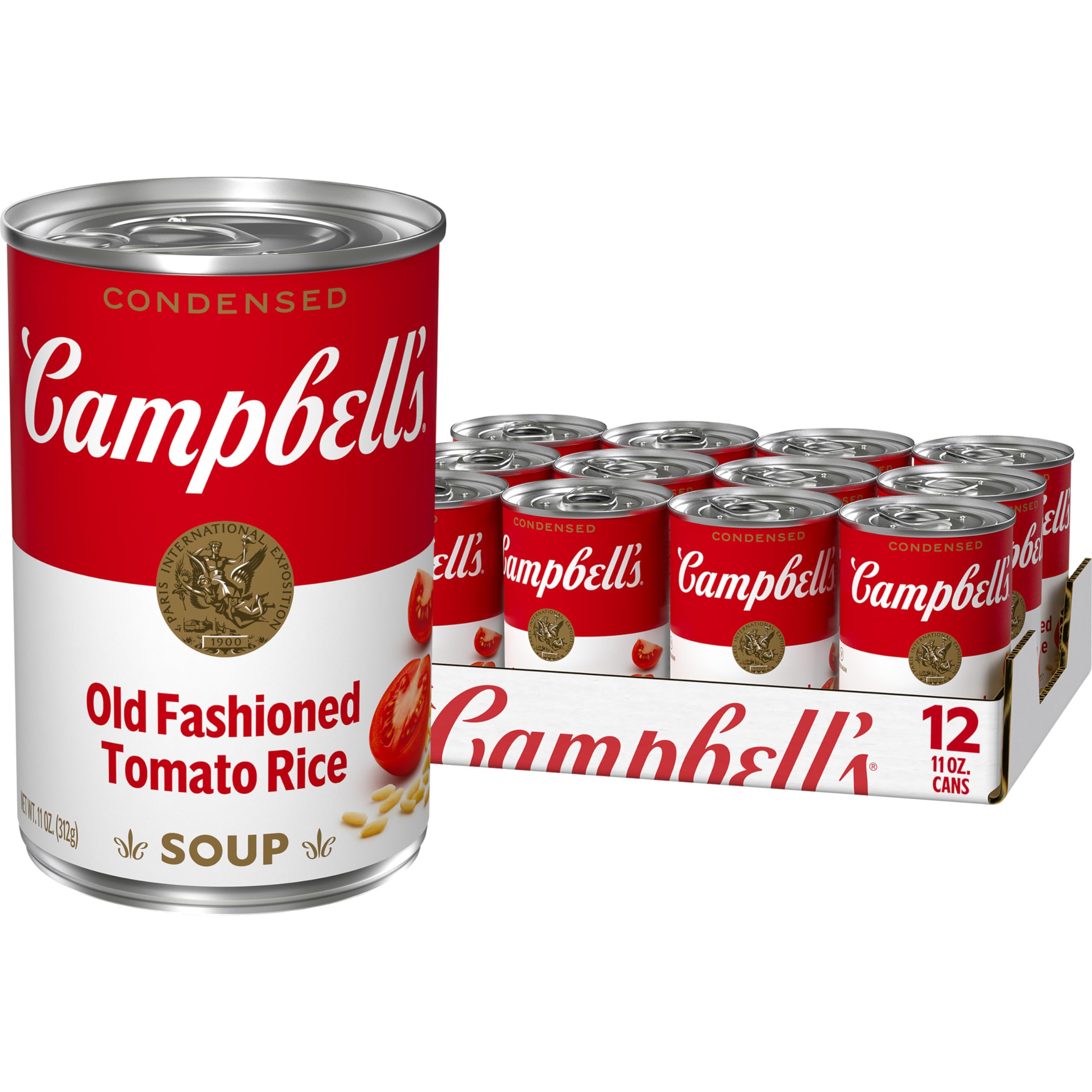 Campbell's Condensed Old Fashioned Tomato Rice Soup, 11 oz Can (12 Pack)