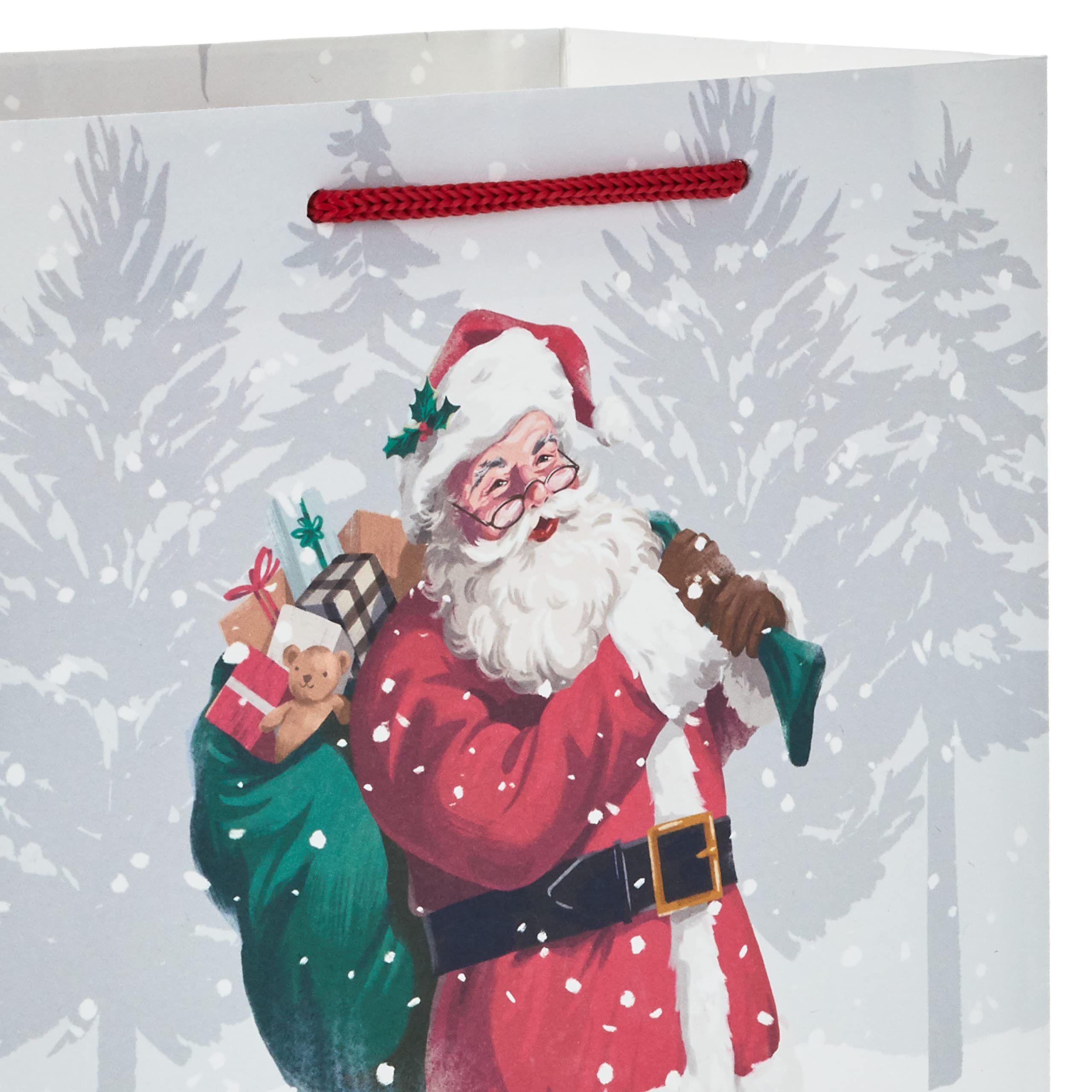 Hallmark Classic Christmas Gift Bag Assortment (8 Bags: 2 Small 5", 3 Medium 8", 3 Large 11") Red and Green, Santa Claus, Snowman, Red Truck, Plaid, Snowflakes, Merriest Christmas to You