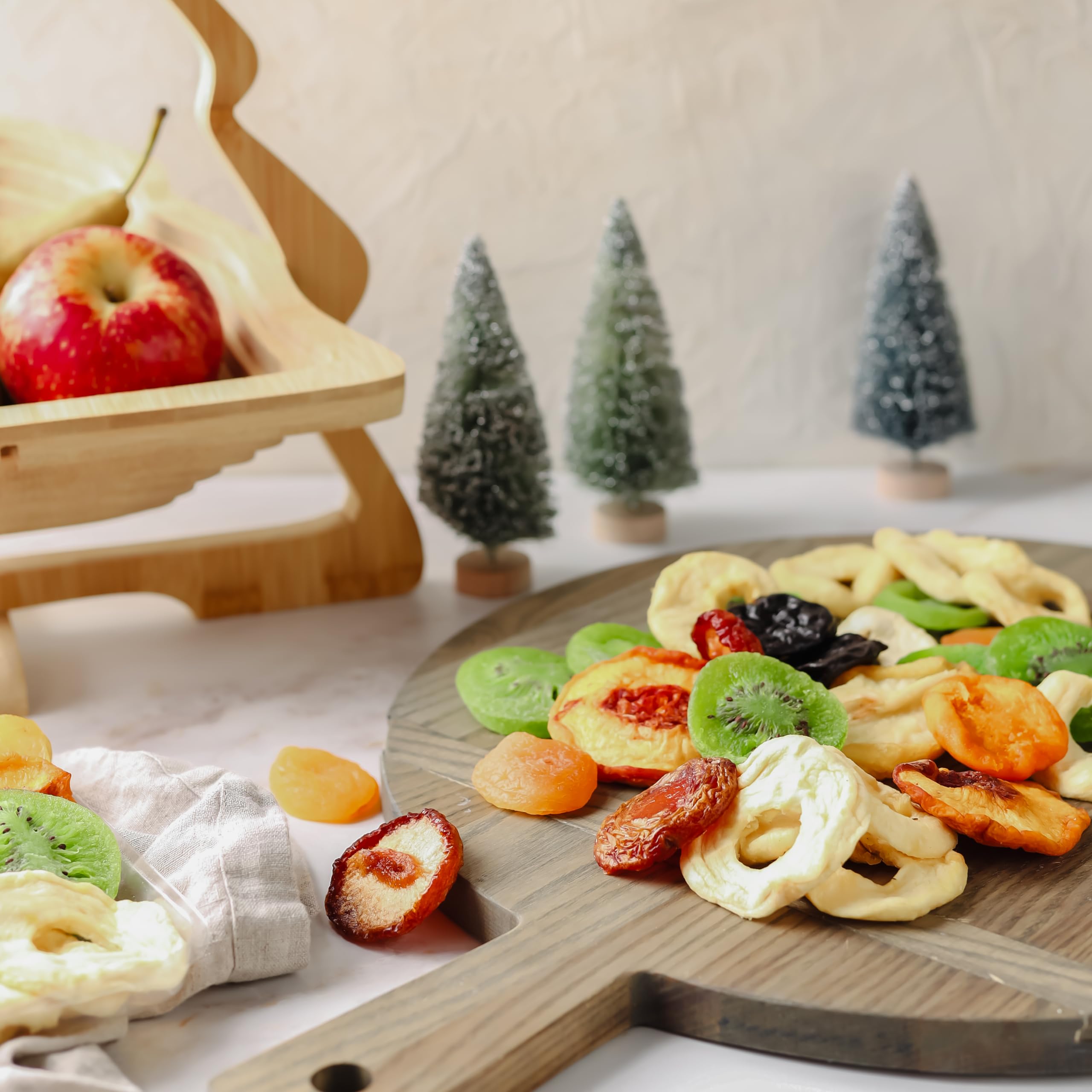 Fruit Gift Basket, Dried Fruit Christmas Tree Trivet Tray Assortment Christmas Tree | Great for Snacks, Healthy Gifts, Parties, Corporate, Sympathy, Holidays, Men, Women, Families | Bonnie and Pop