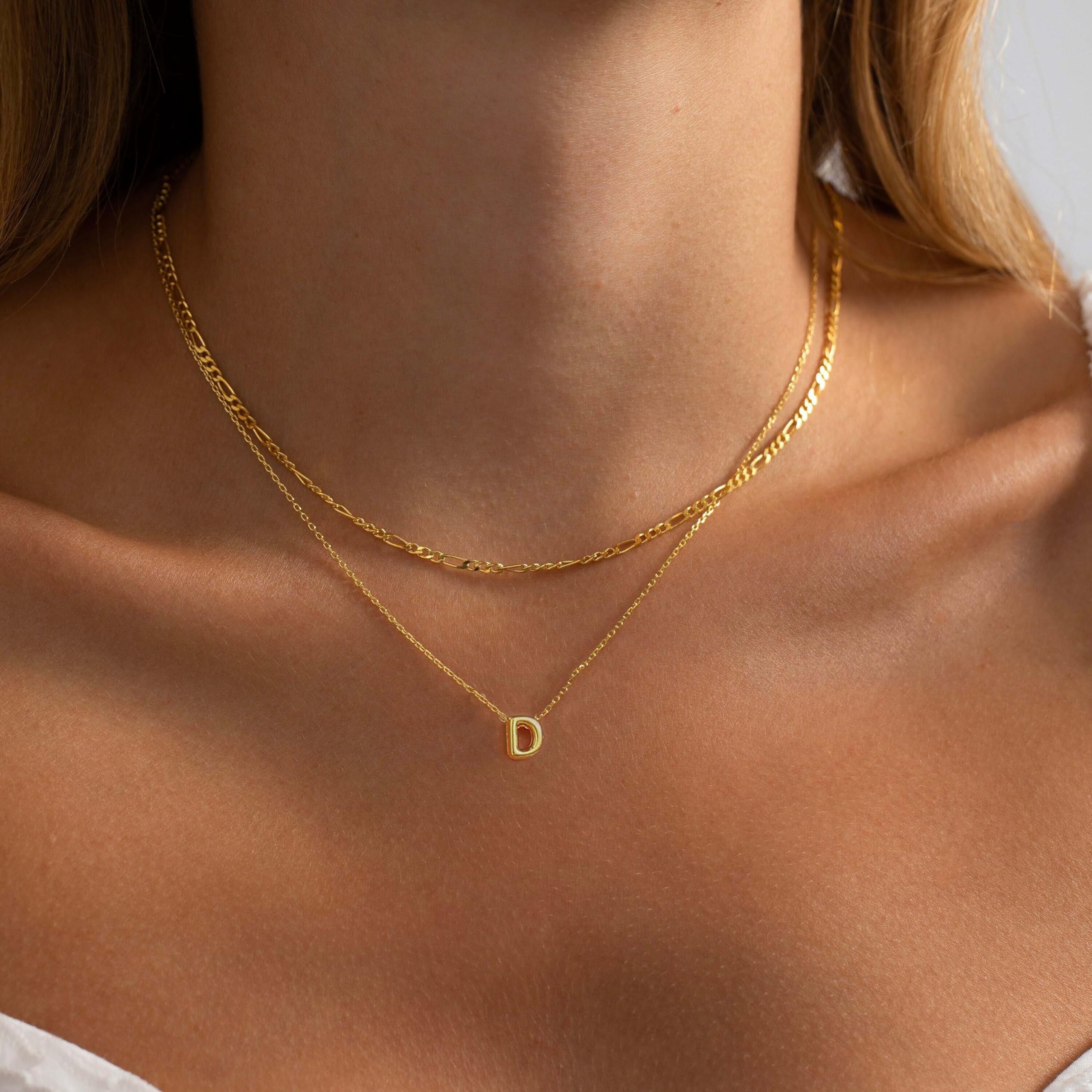 CUEZIY Bubble Letter Necklace Gold Initial Necklaces for Women Name Necklace Personalized Bubble Pendant Necklace Dainty Charm Necklaces Teen Gift Trendy Stuff Gold Jewelry Gifts