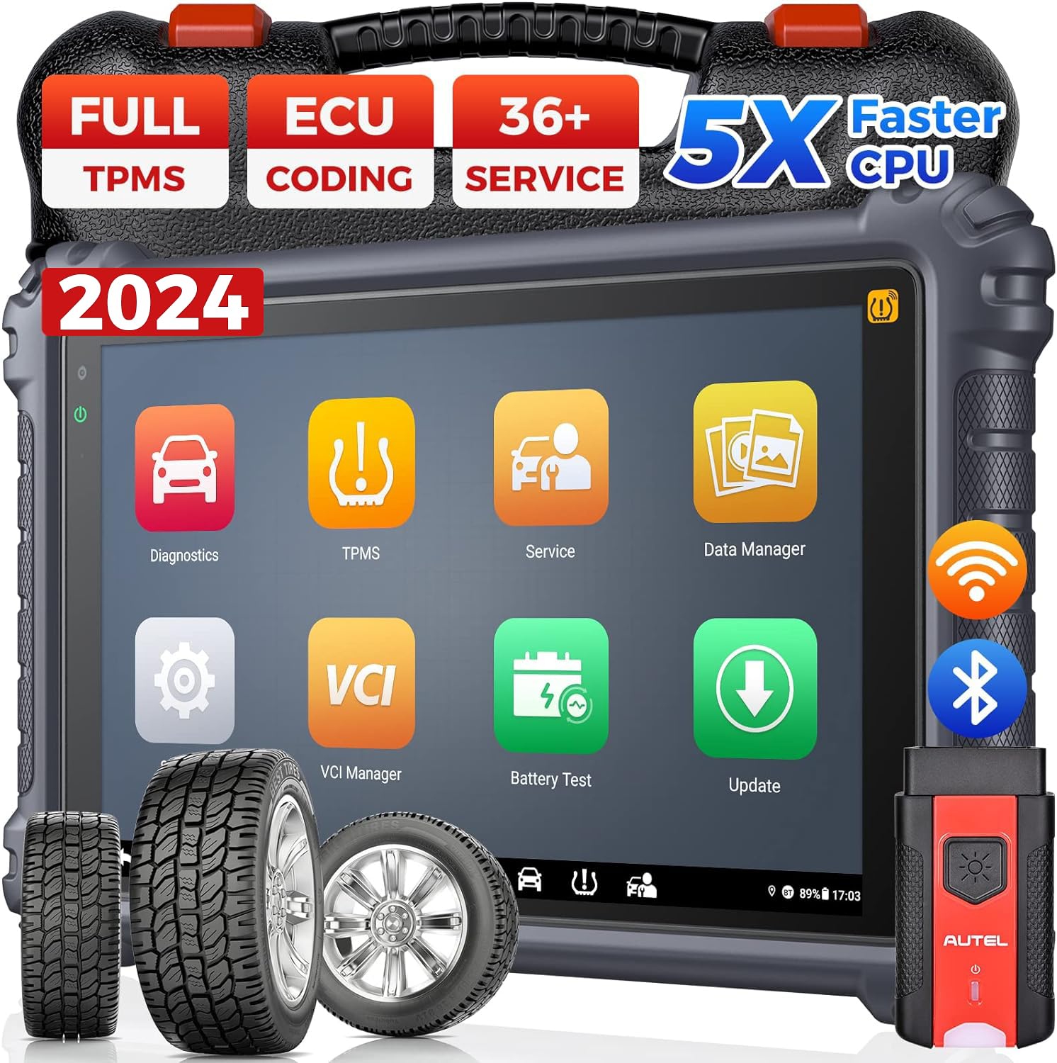 Autel MaxiCOM MK906 Pro-TS Scanner: 2024 Updated of MaxiSYS MS906 Pro-TS MS906TS with CAN FD/DoIP, ECU Coding, Full TPMS, Bidirectional Control, 36+ Service, Full Diagnose, WiFi Print, Auto Scan 2.0