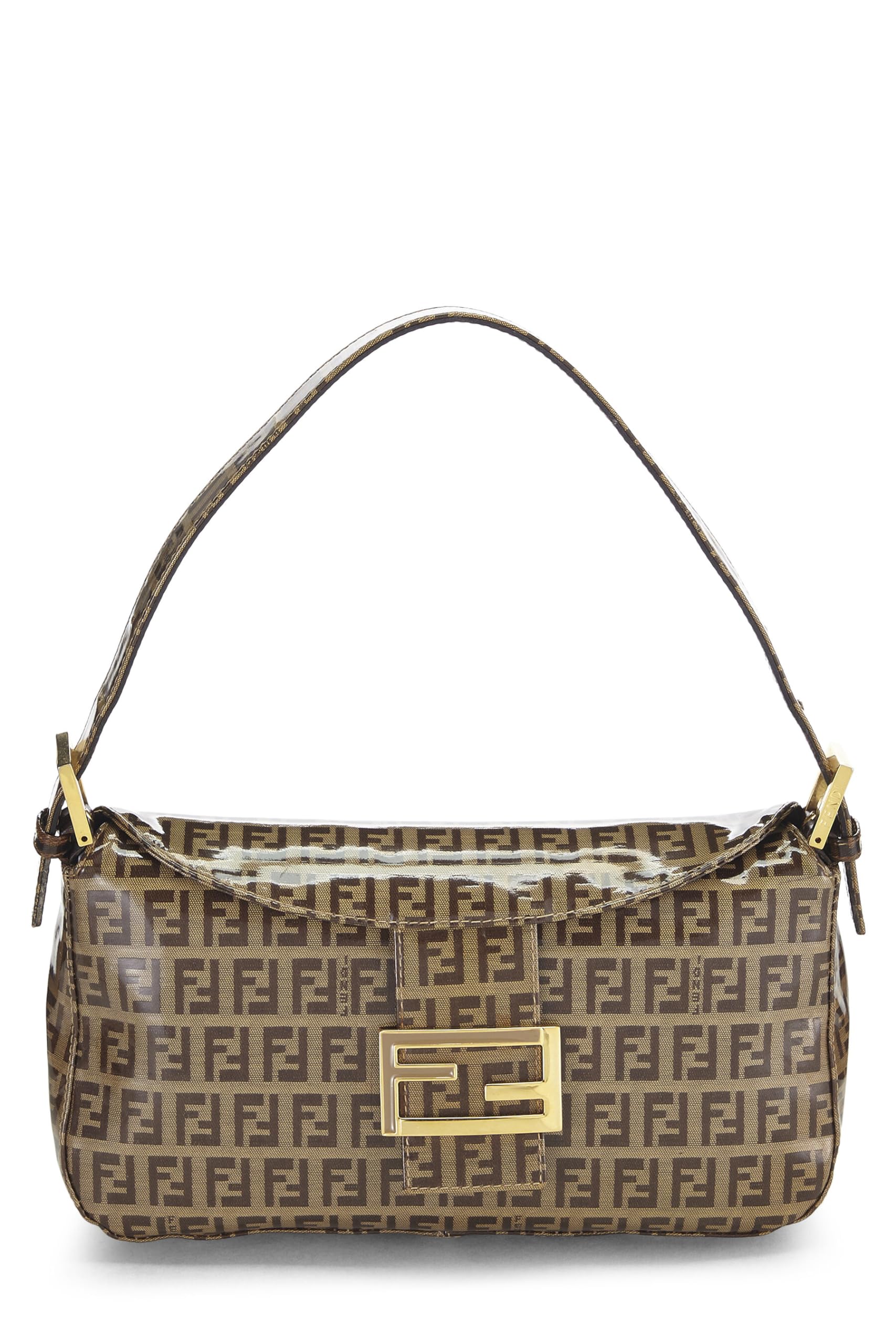 Fendi, Pre-Loved Brown Vinyl Shoulder Bag, Brown