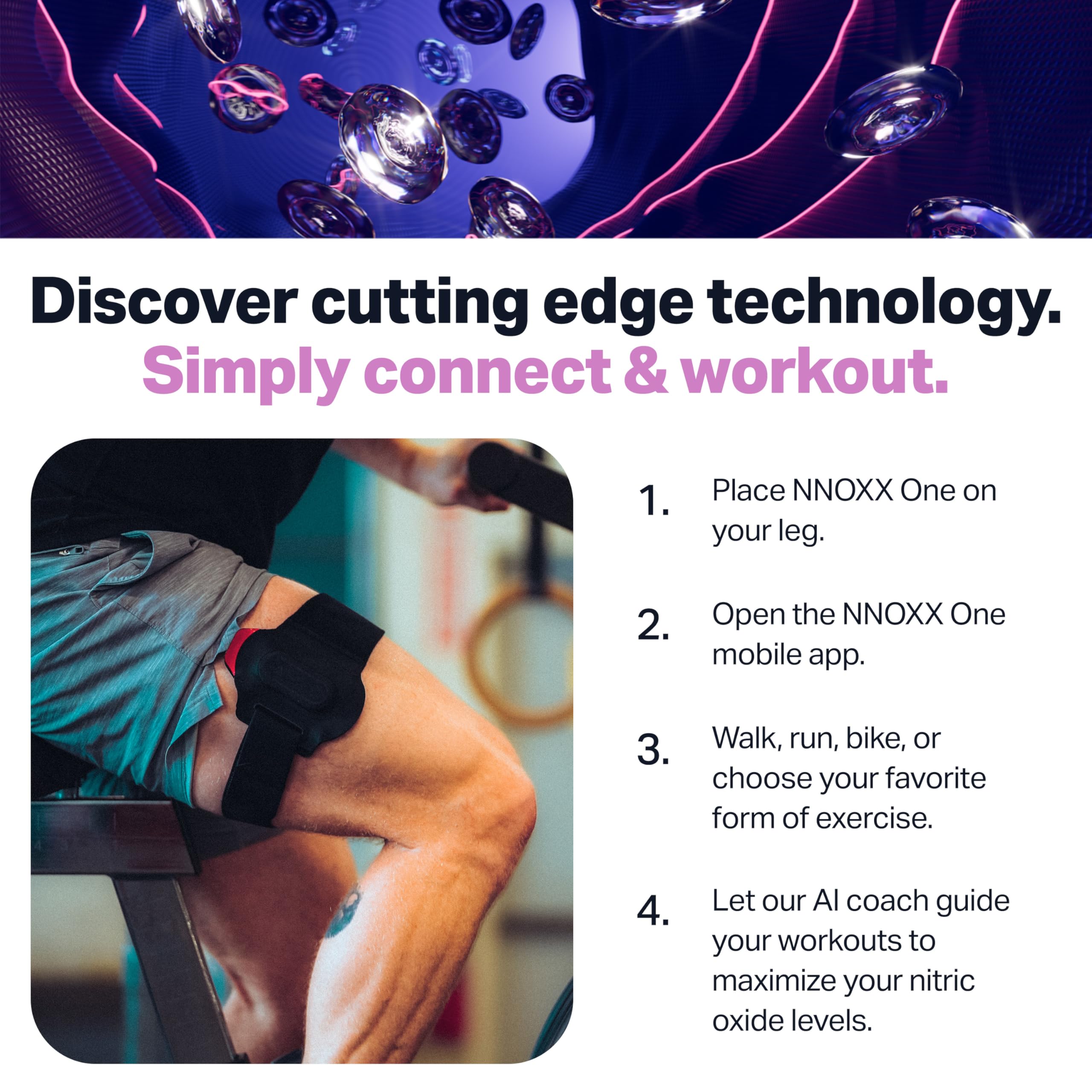 NNOXX-One Wearable Muscle Oxygenation and Nitric Oxide Monitor - Exercise Tracking Device - Improves Exercise Efficiency - for Novice and Professional Athletes and Trainers - with AI Fitness Guide…