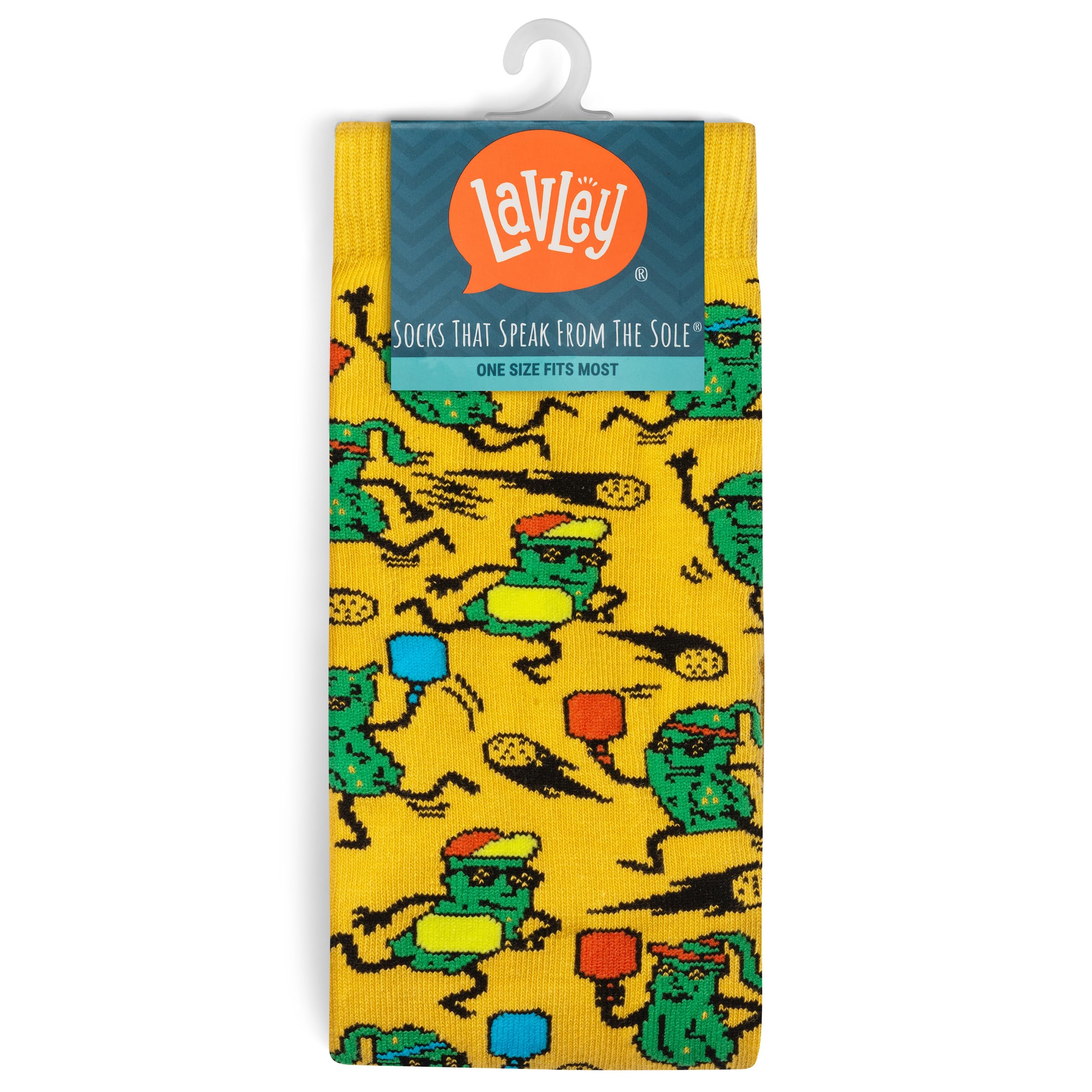 Lavley Pickle Baller Funny Socks for Pickleball Gifts for Men and Women (Uniex, One Size Fits Most)