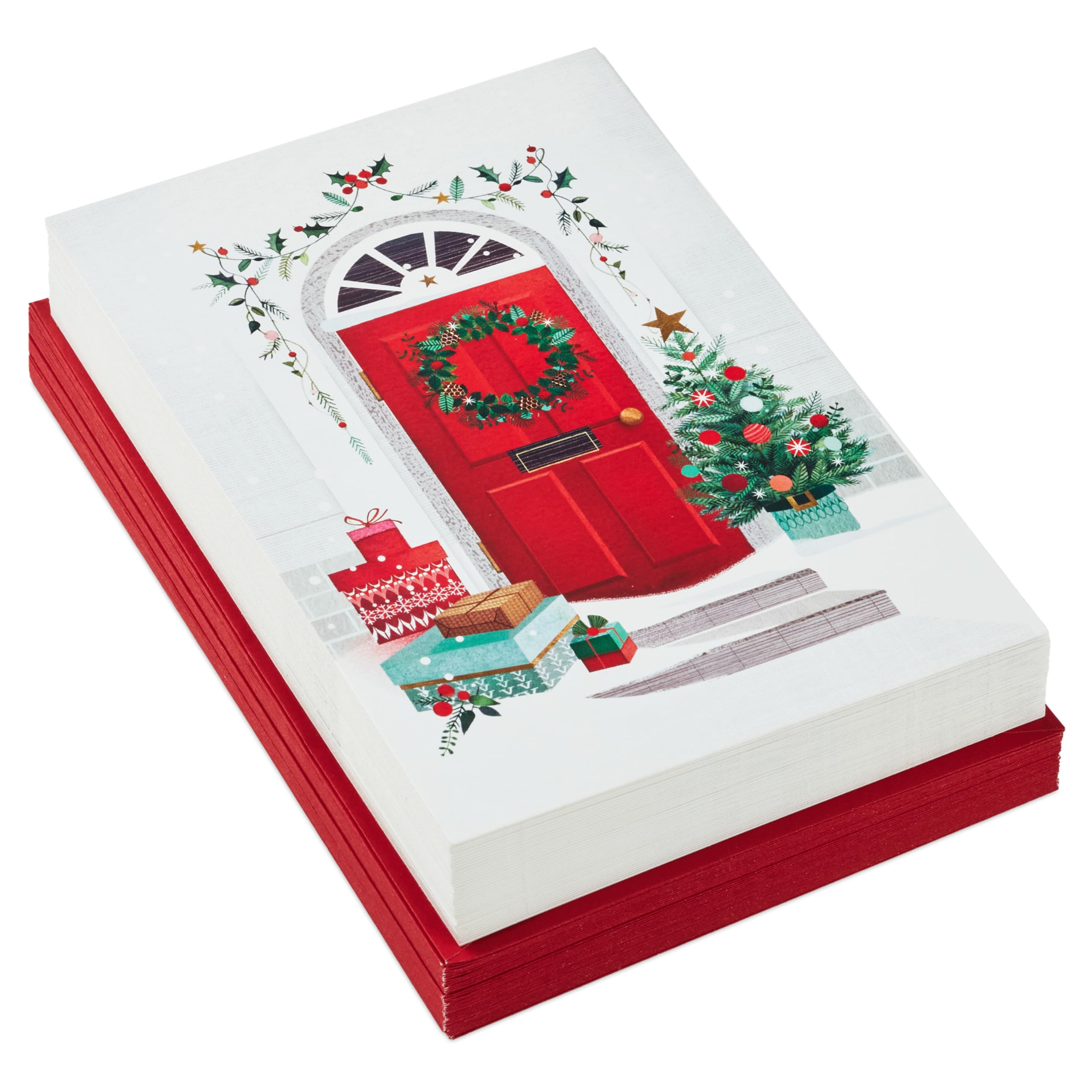 Hallmark Boxed Christmas Cards, Delivering Joy (40 Cards and 40 Envelopes) Red Front Door