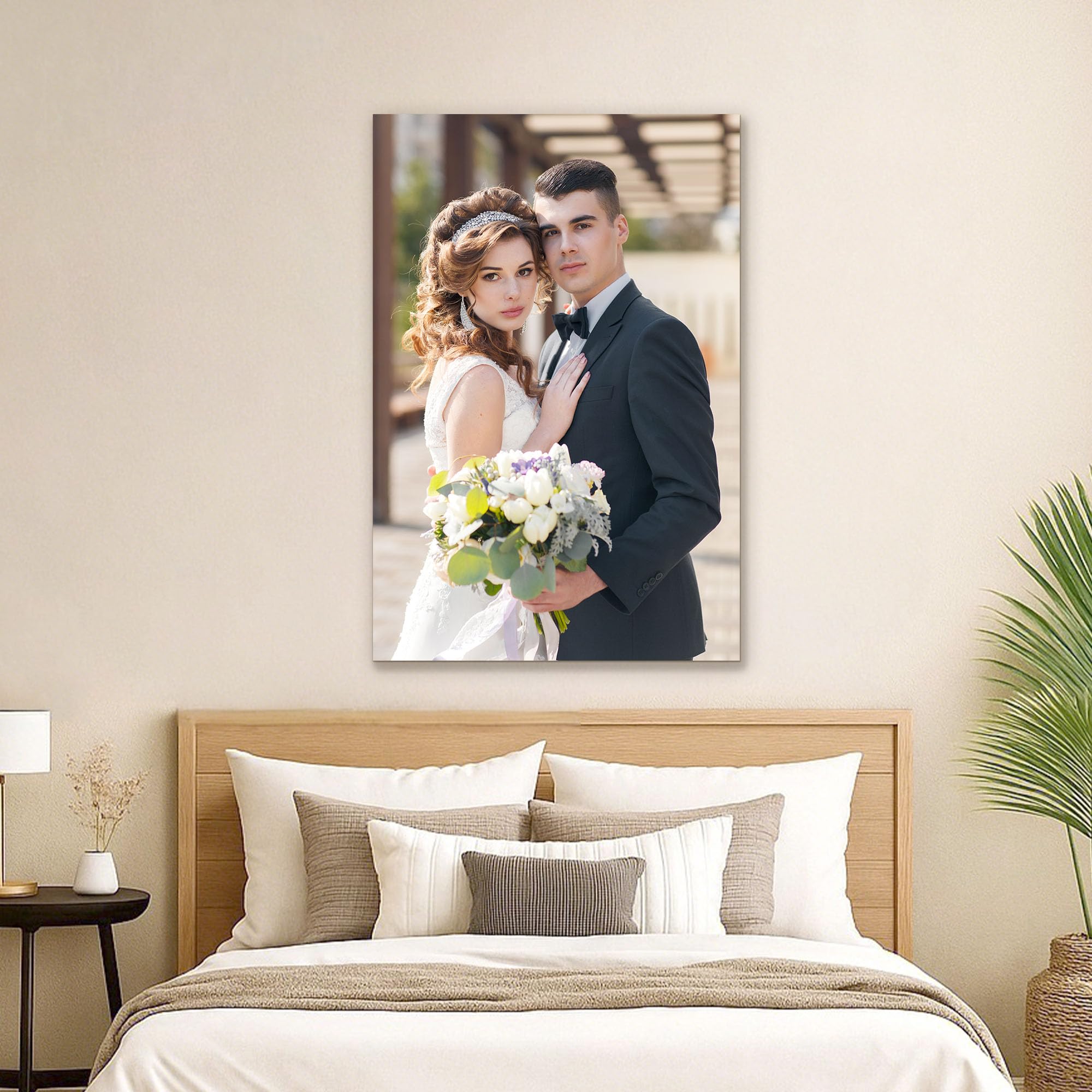 GagetElec Custom Canvas Prints with Your Photos, Personalized Canvas Wall Art for Bedroom, Living Room, Home Decor for Family, Friend, Lover, Pet (11" X 14")