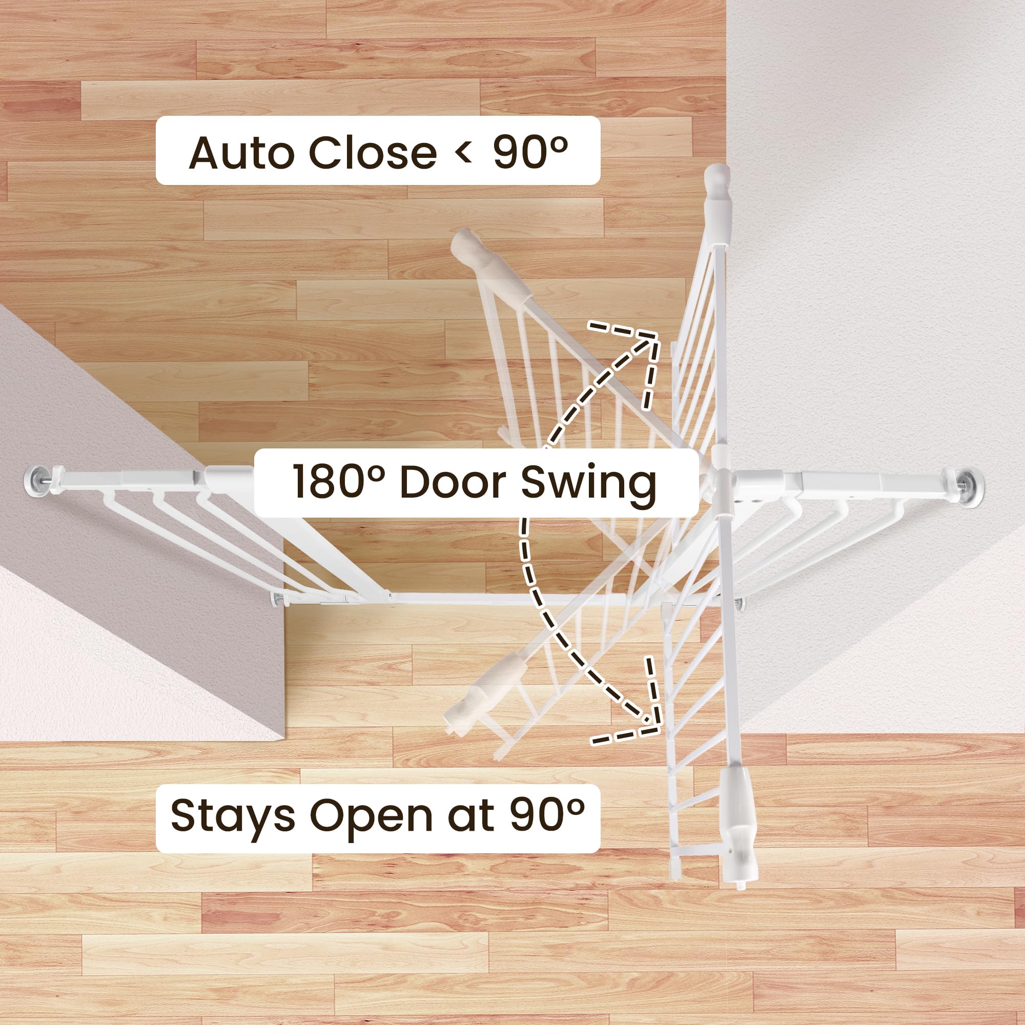 BalanceFrom Easy Walk-Thru Safety Gate for Doorways and Stairways with Auto-Close/Hold-Open Features, 30-Inch Tall, Fits 29.1 - 43.3 Inch Openings, White