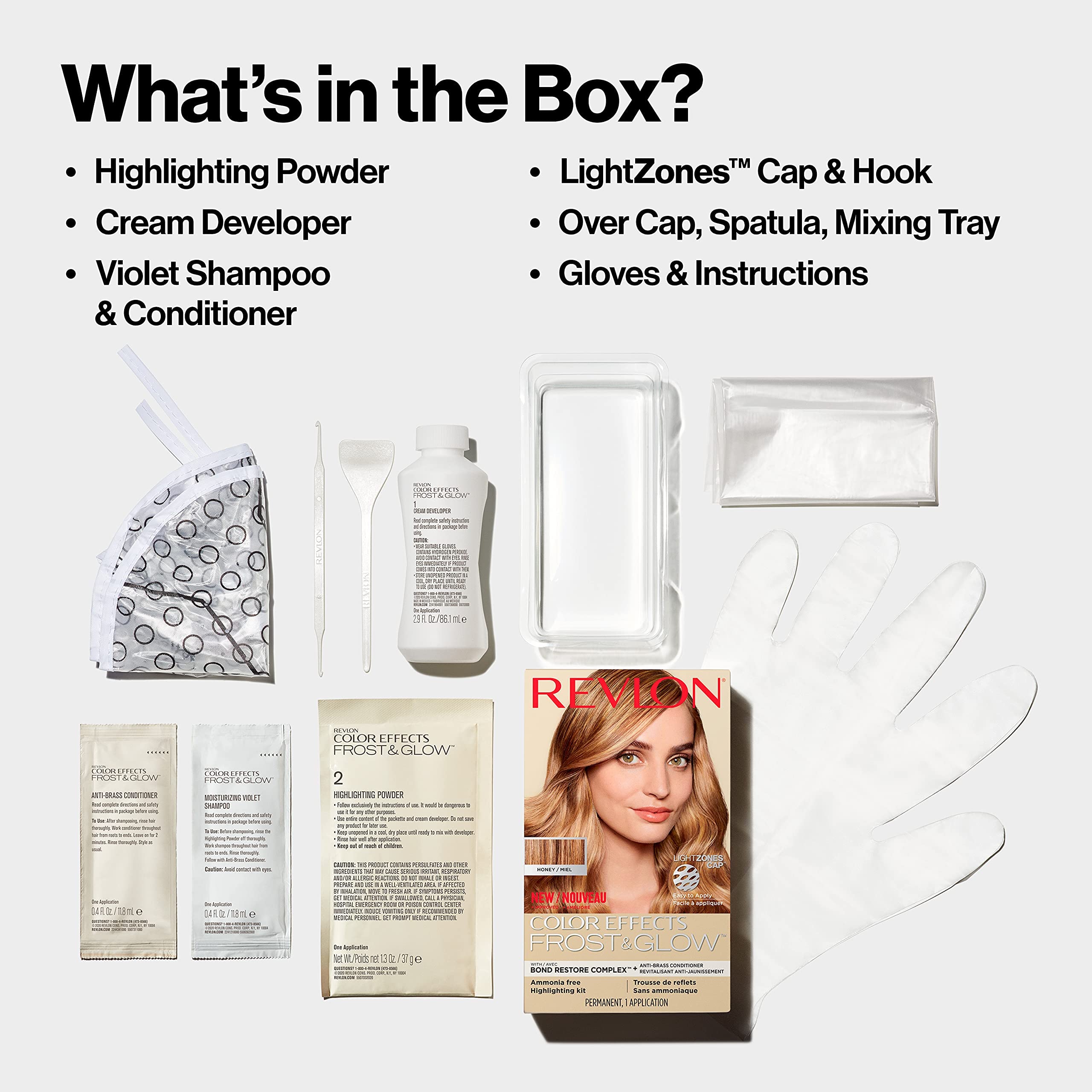 Revlon Color Effects Highlighting Kit, Permanent Hair Dye, For Balayage, Frosting, & Ombre Styling, Ammonia & Paraben Free, 30 Honey, 8 Oz (Pack of 1)