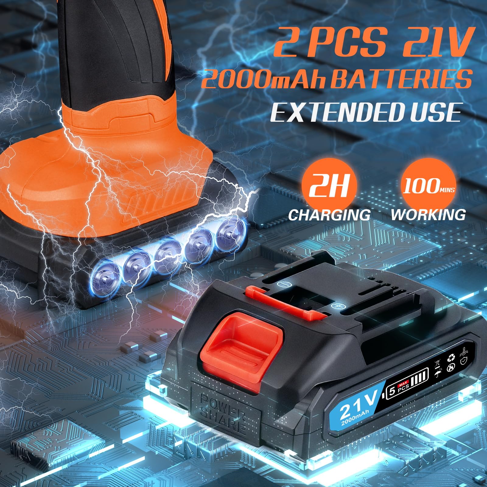 Protmex Cordless Car Buffer Polisher, 6IN Car Buffers And Polishers Kit, 6 Variable Speed Car Polishing Kit, 2*21V 2.0Ah Batteries Cordless Polisher For Car Detailing/Polishing/Waxing/Scratch Removing