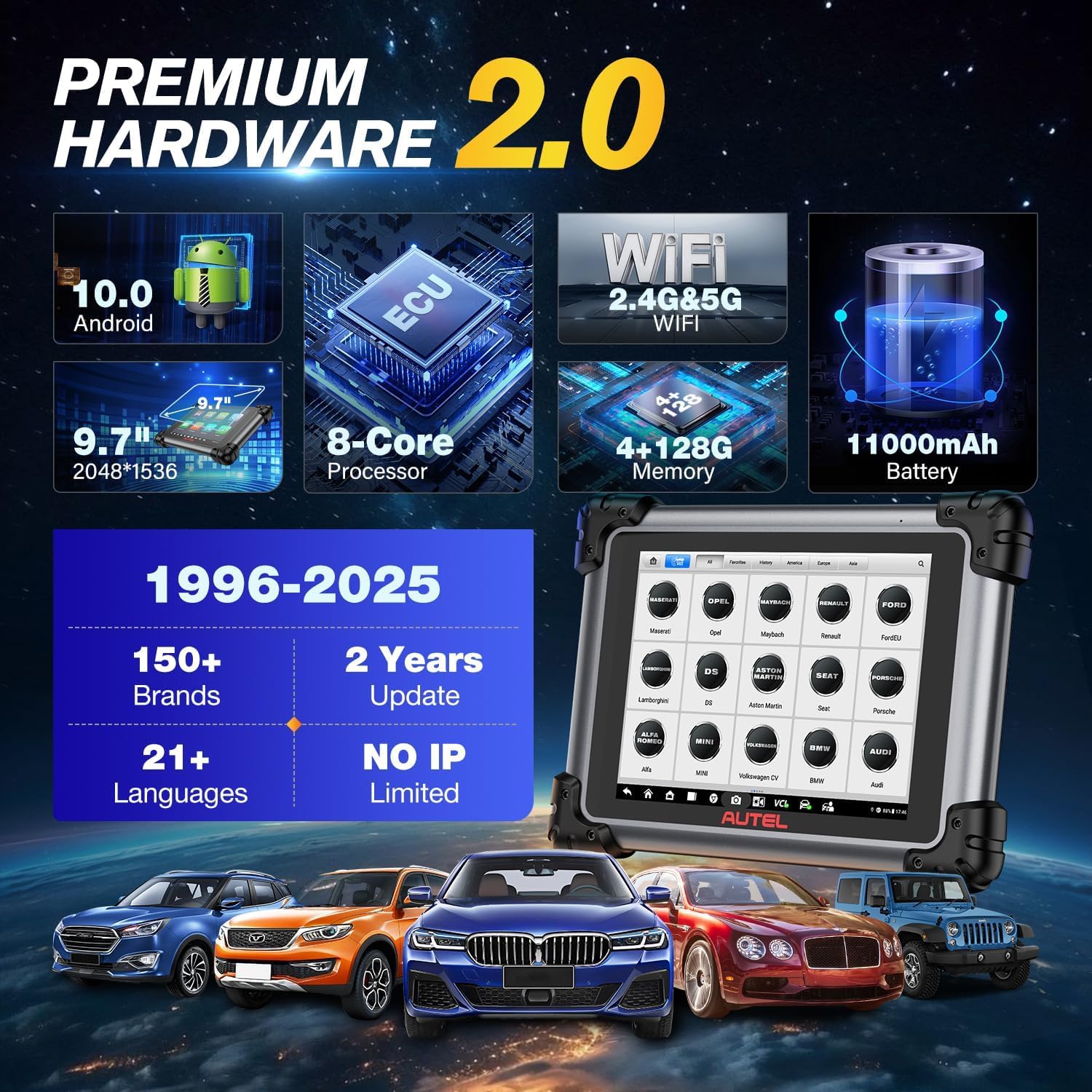 2025 Autel MaxiSys Elite II PRO, 2-Year Free Update [$2590] Elite 2 PRO, J2534 Programming Coding, Same as MSUltra MS919 MS909, 3K+ Tests, Bidirectional Diagnostic Scanner, CANFD & DoIP, FCA, 10.0 OS