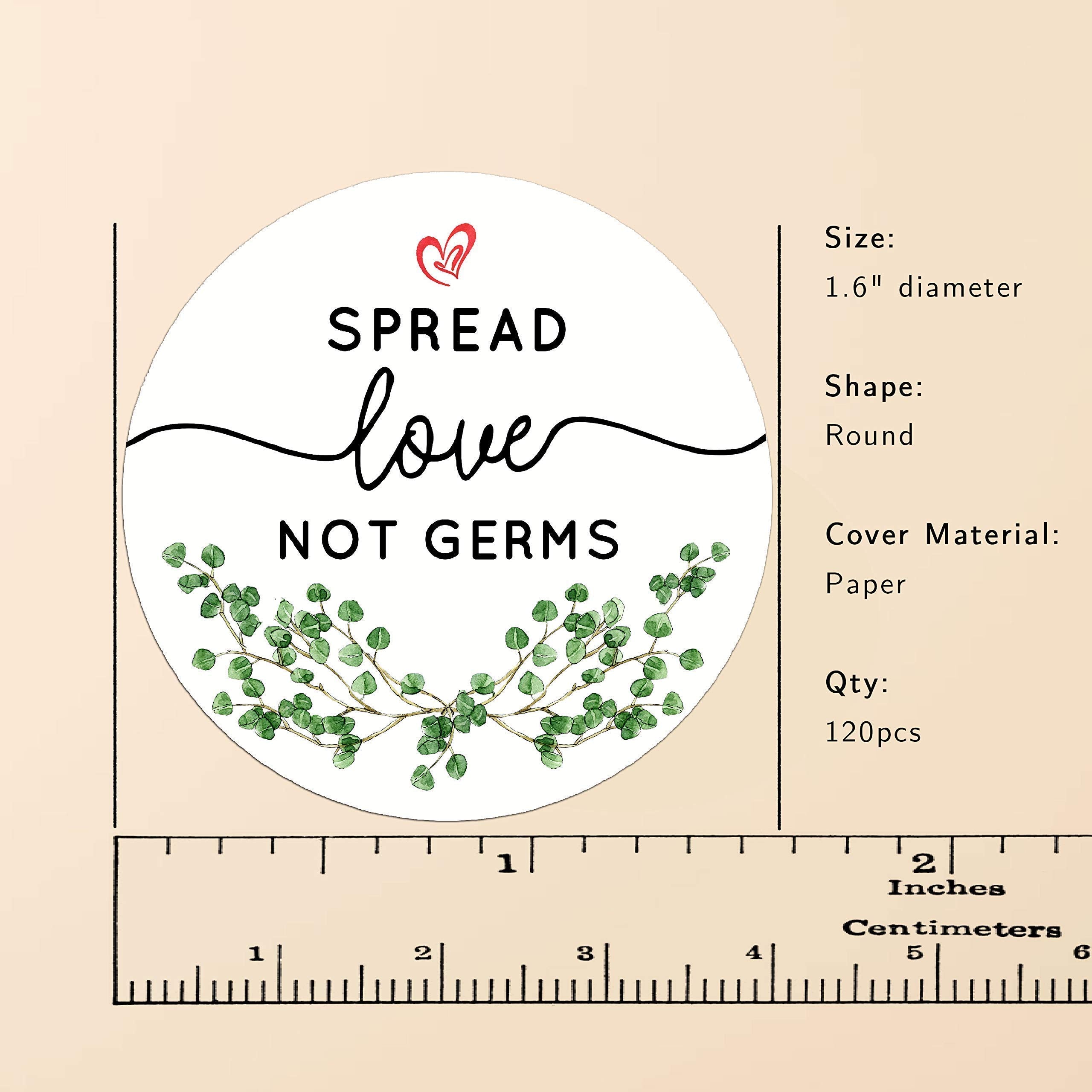 Spread Love Not Germs Social Distancing Wedding Favor Label Stickers,Wedding Favor Stickers-120PCS