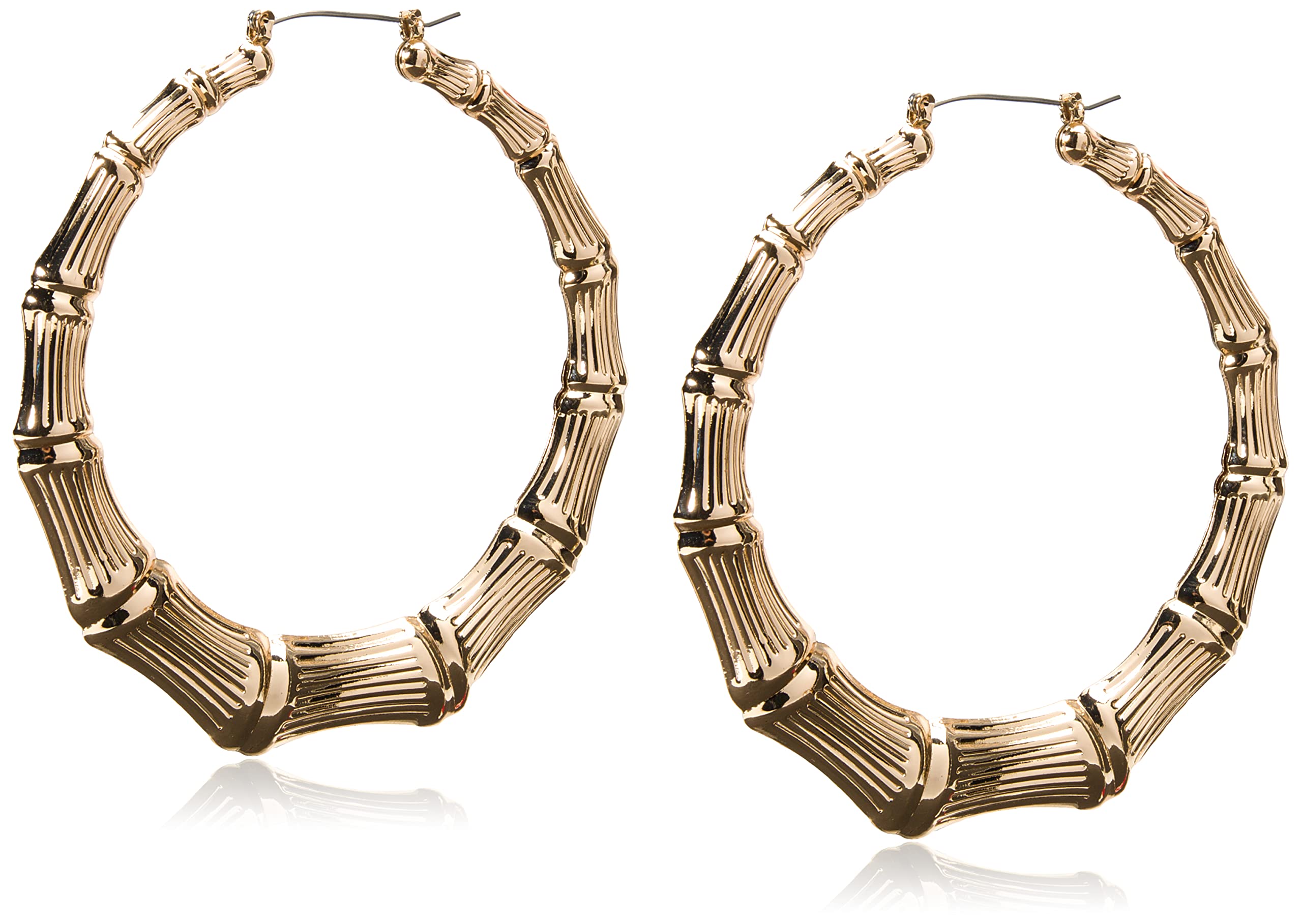 Guess Metal Hoops Women's Bamboo Hoop Earrings, Gold, One Size