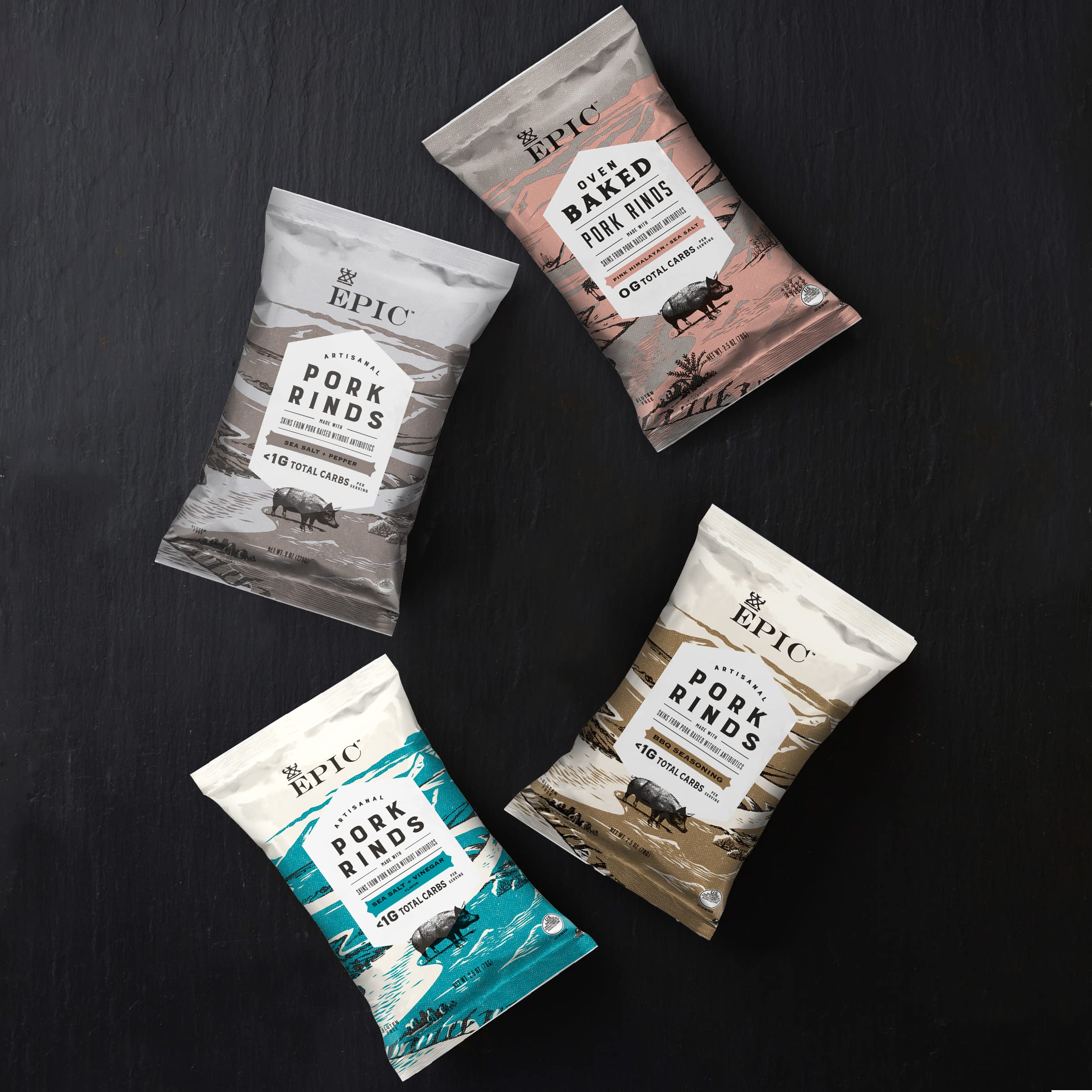 EPIC BBQ Pork Rinds Gluten Free, 2.5oz