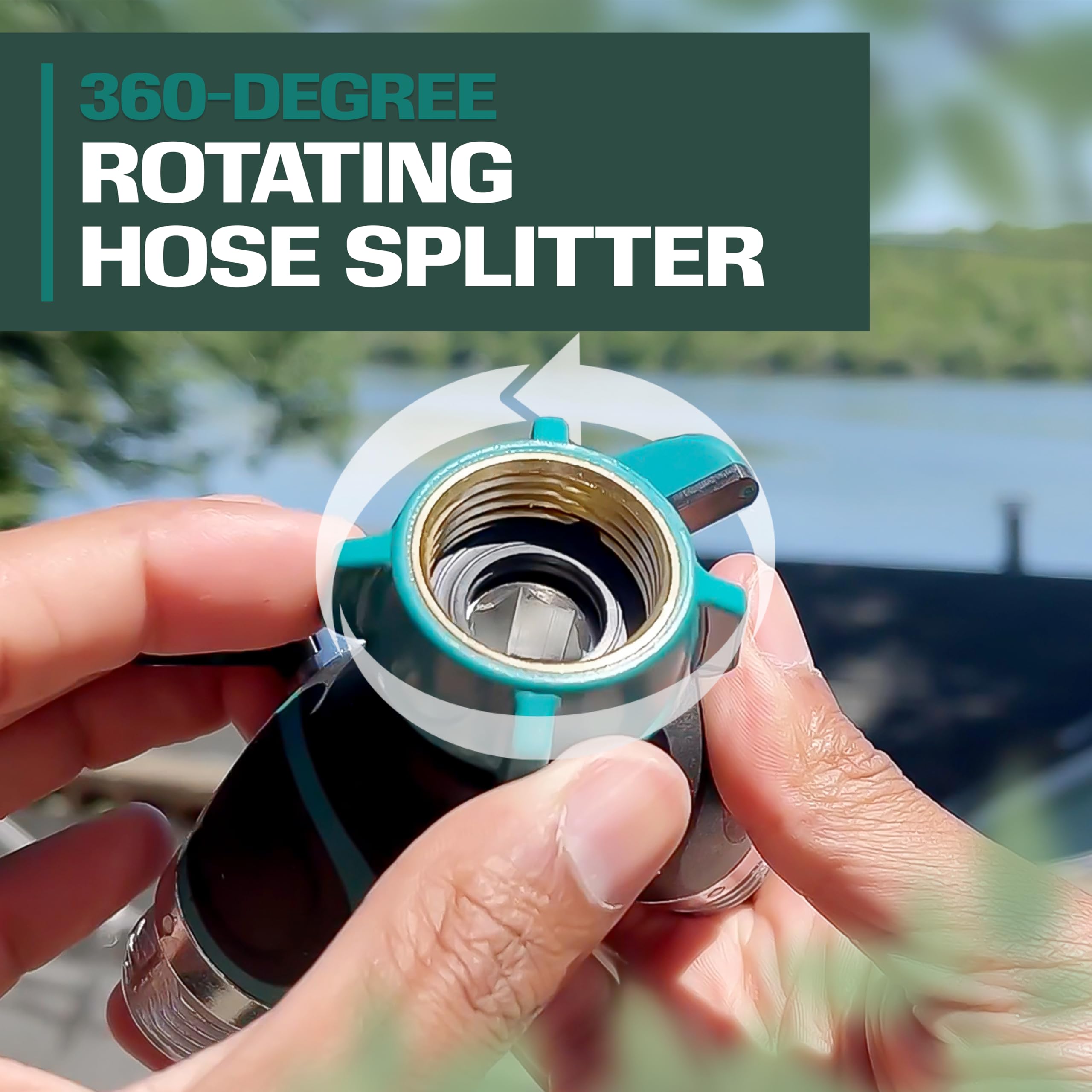 Garden hose splitter, hose y splitter, two way hose splitter, faucet splitter for garden hose, hose bib, hose splitter two way heavy duty - all metal, double pack