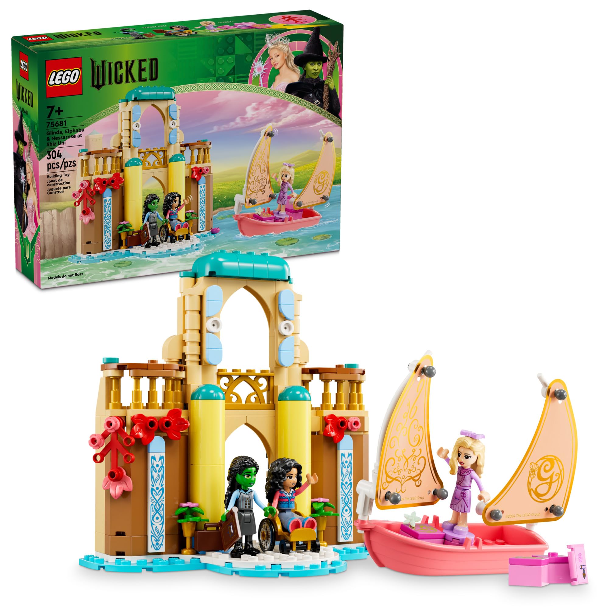 LEGO Wicked Glinda, Elphaba & Nessarose at Shiz University Building Toy - Wicked Toys for Kids, Girls & Boys, Age 7+ - Gifts for Christmas - 75681