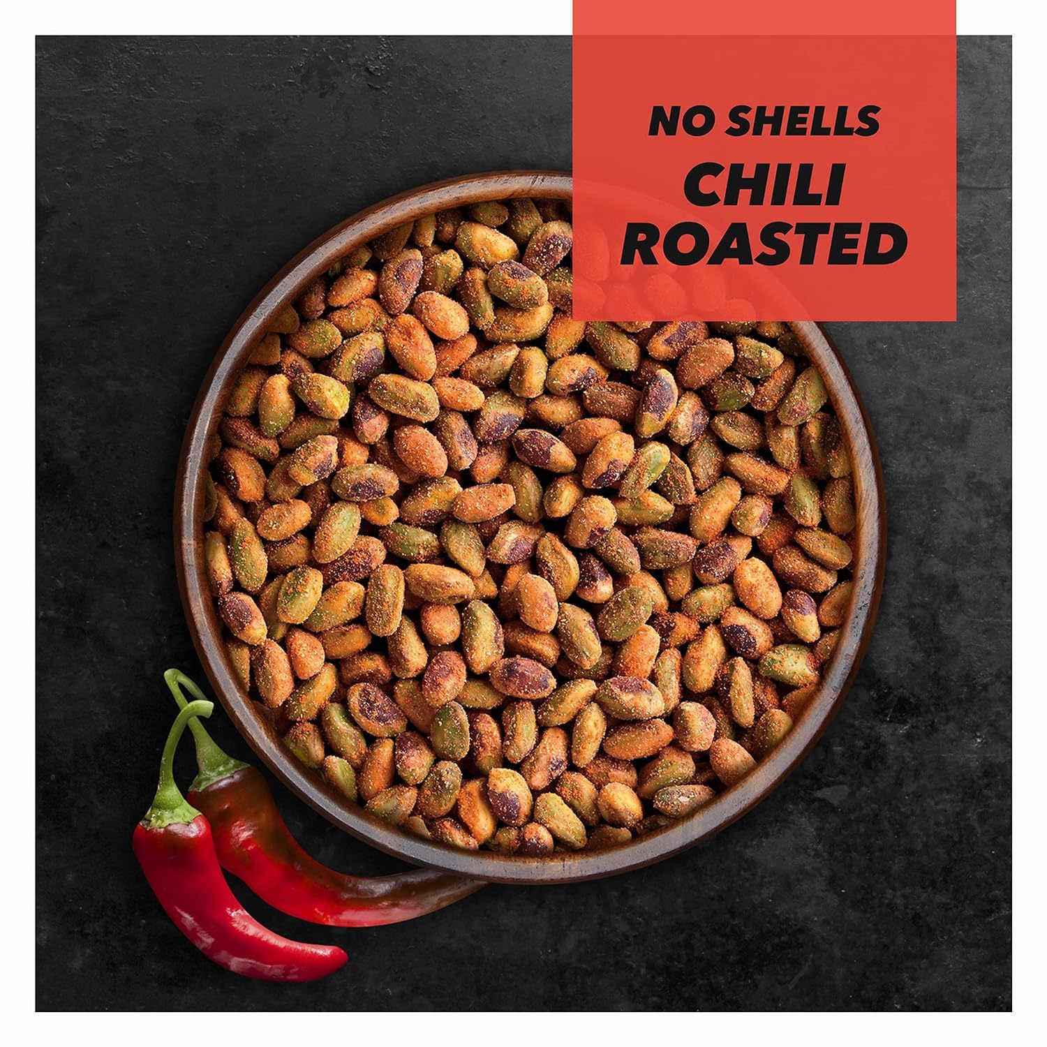 Wonderful Pistachios No Shells, Chili Roasted, 5.5 Ounce Bag, Protein Snack, On-the Go Snack