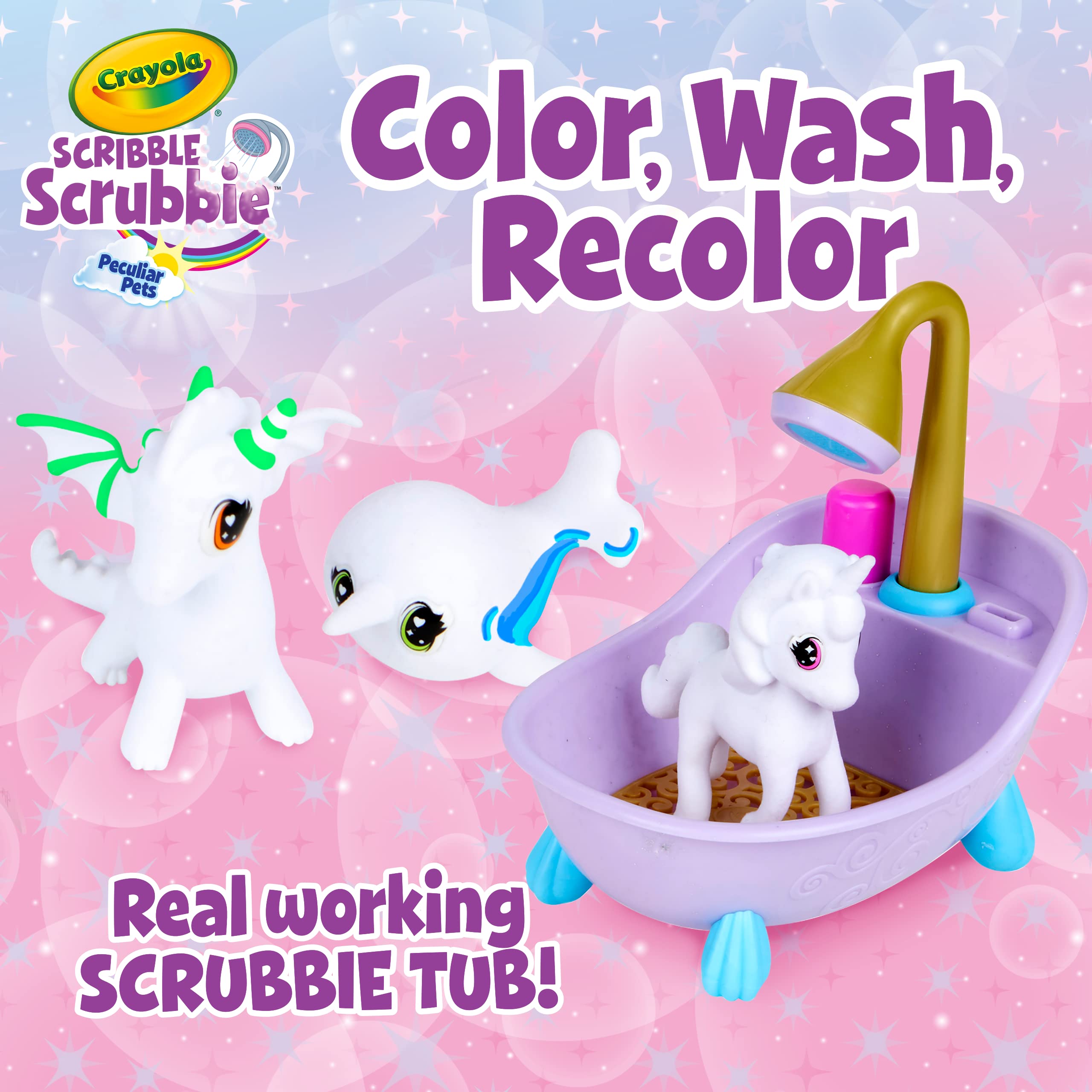 Crayola Scribble Scrubbie Peculiar Pets, Washable Pet Grooming Toy for Kids, Arts & Crafts, for Girls & Boys, Ages 3, 4, 5