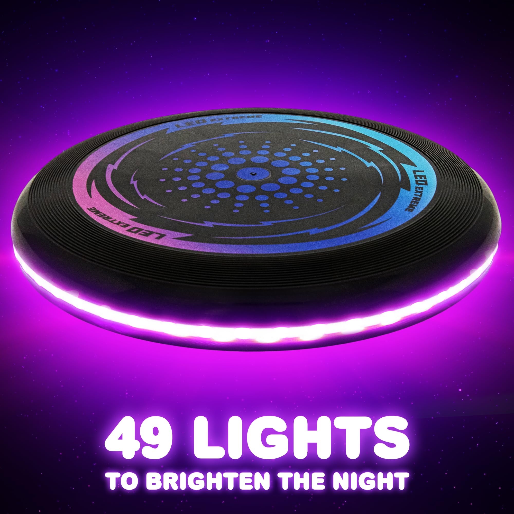 ArtCreativity Light Up Flying Disc Toy - 1 Piece - Flying Disk for Kids with 49 Bright LEDs - Flying Disc for Day and Night Fun - Outdoor Toys for Kids and Adults - Gifts for Boys 10 11 12 13