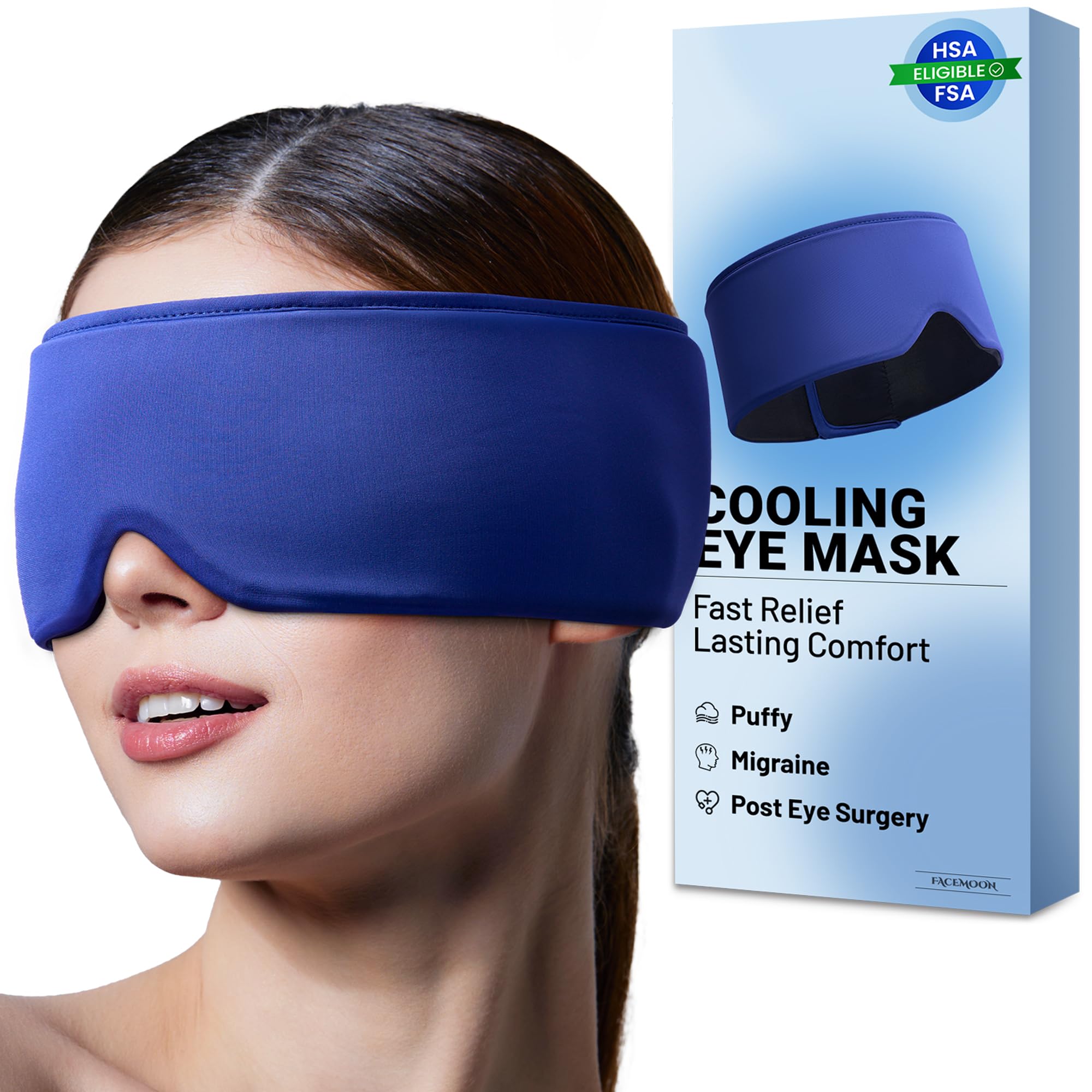 Cooling Eye Mask with Ice Gel. Instant Relief Puffy Eyes Migraine Surgery, Hsa Store Eligible Items Fsa Stay Cold Comfy, Cold Compress Pack for Tired Eyes, Headache Dark Circles Sleep