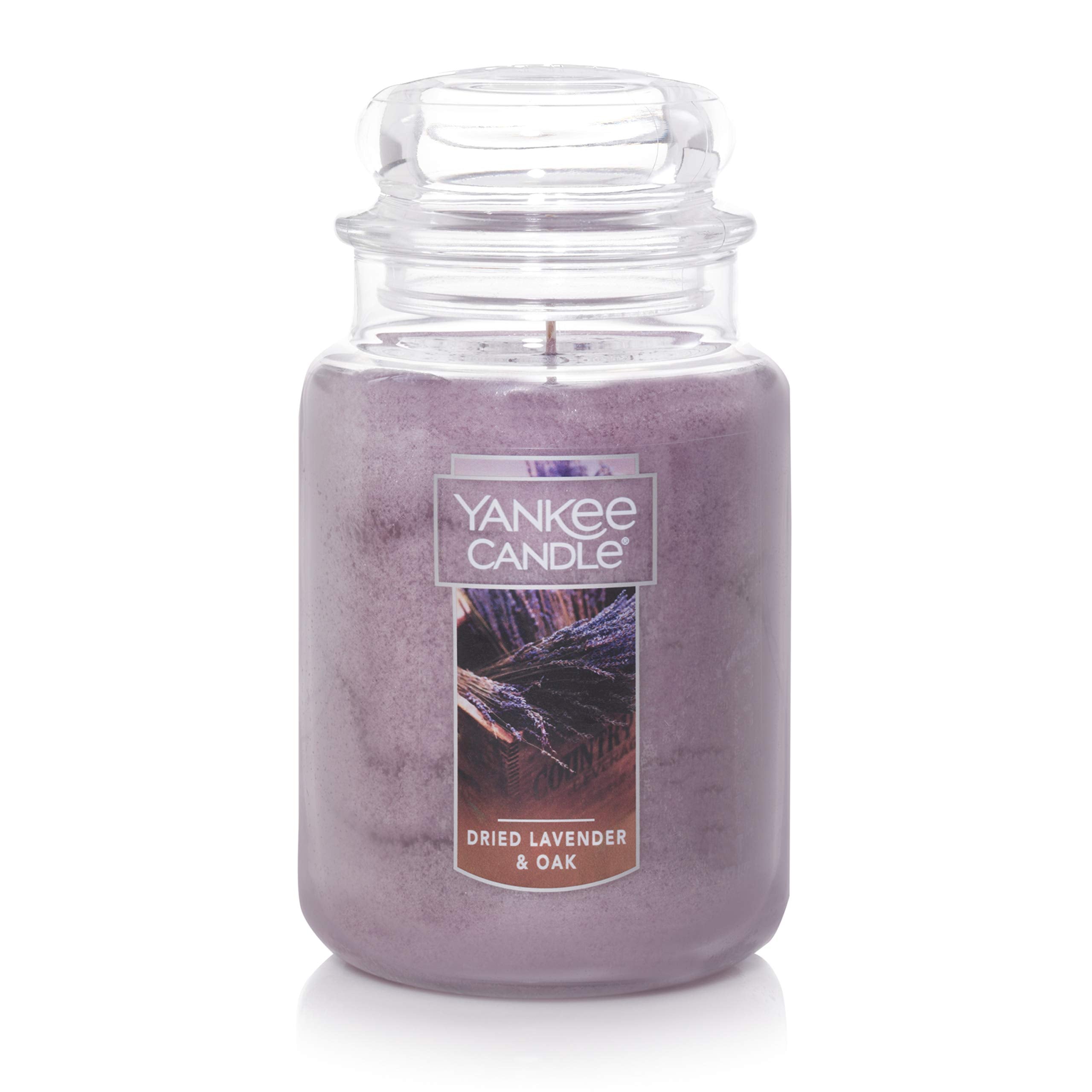 Yankee Candle Dried Lavender & Oak Scented, Classic 22 Oz Large Jar Single Wick Aromatherapy Candle, Over 110 Hours of Burn Time, Ideal for Creating a Welcoming Home, Perfect for Gifting